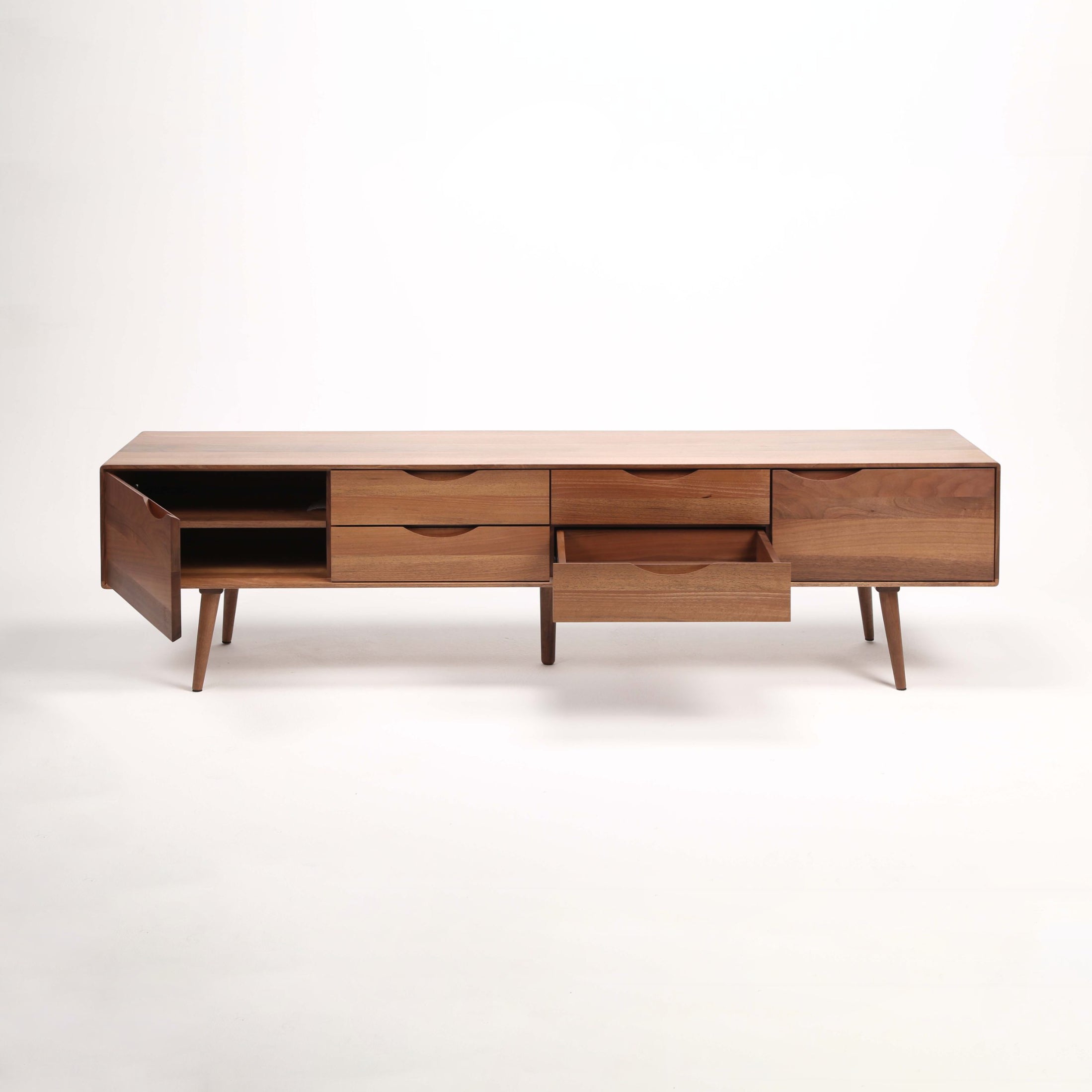 TV-Kommode Primo Bassa 160x41,5 cm, Material: Massivholz Nussbaum