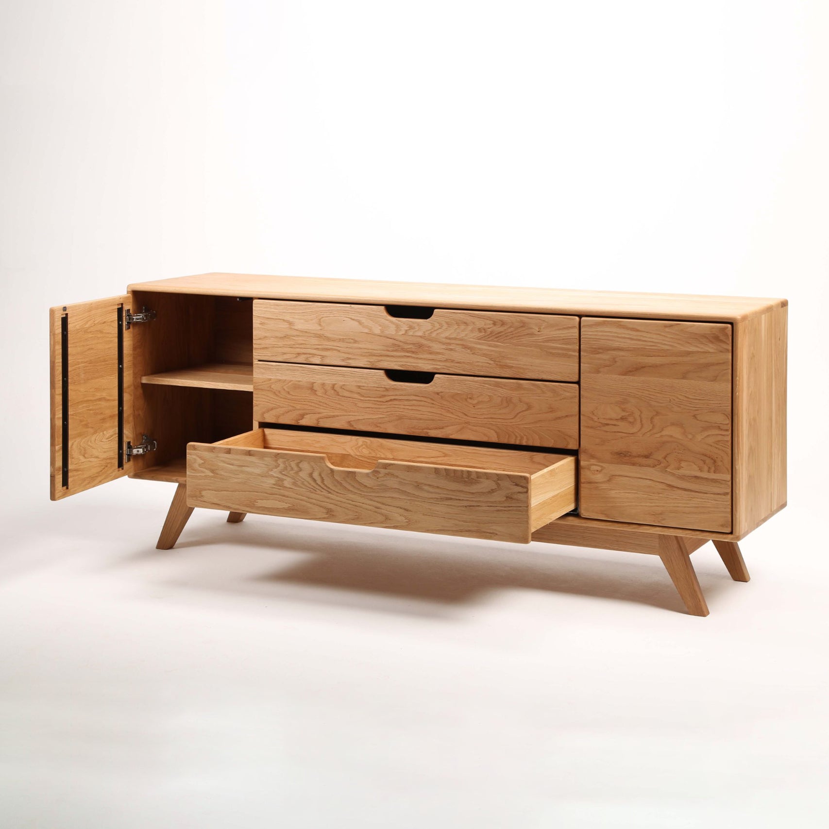 TV-Kommode Modena 180x45 cm, Material: Massivholz Eiche
