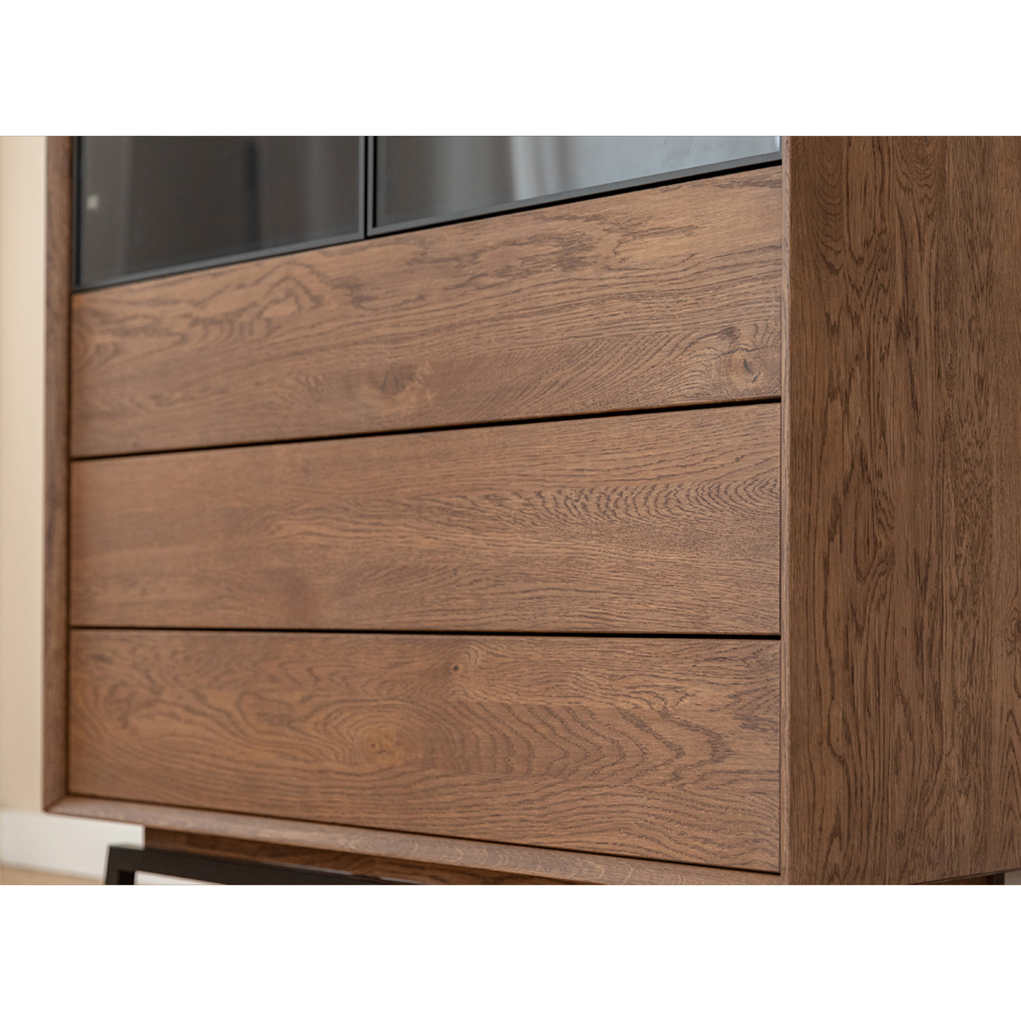 Vitrine Modern Loft 45x200cm, Material: Massivholz Eiche