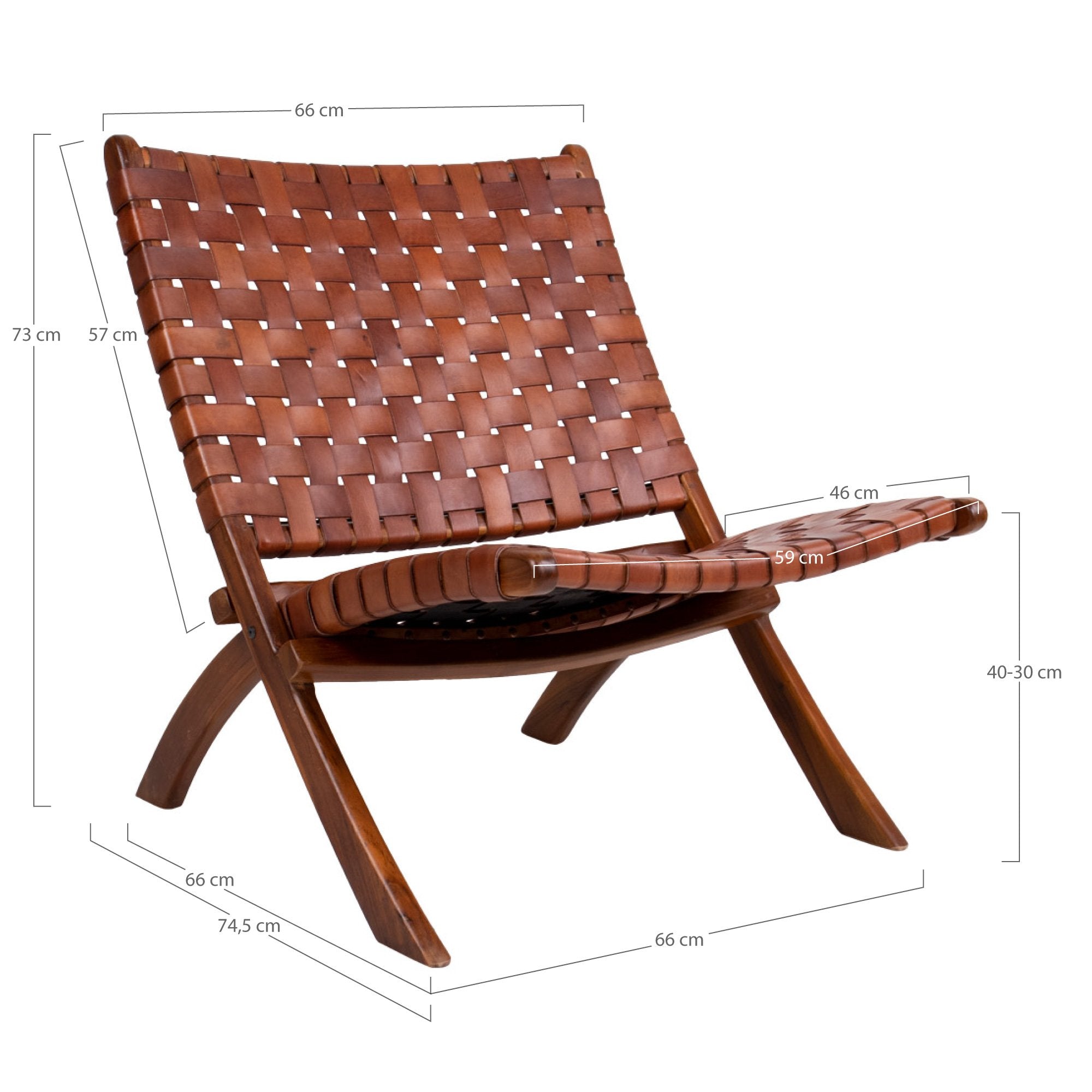 Perugia Sessel, Material: Teak/Leder