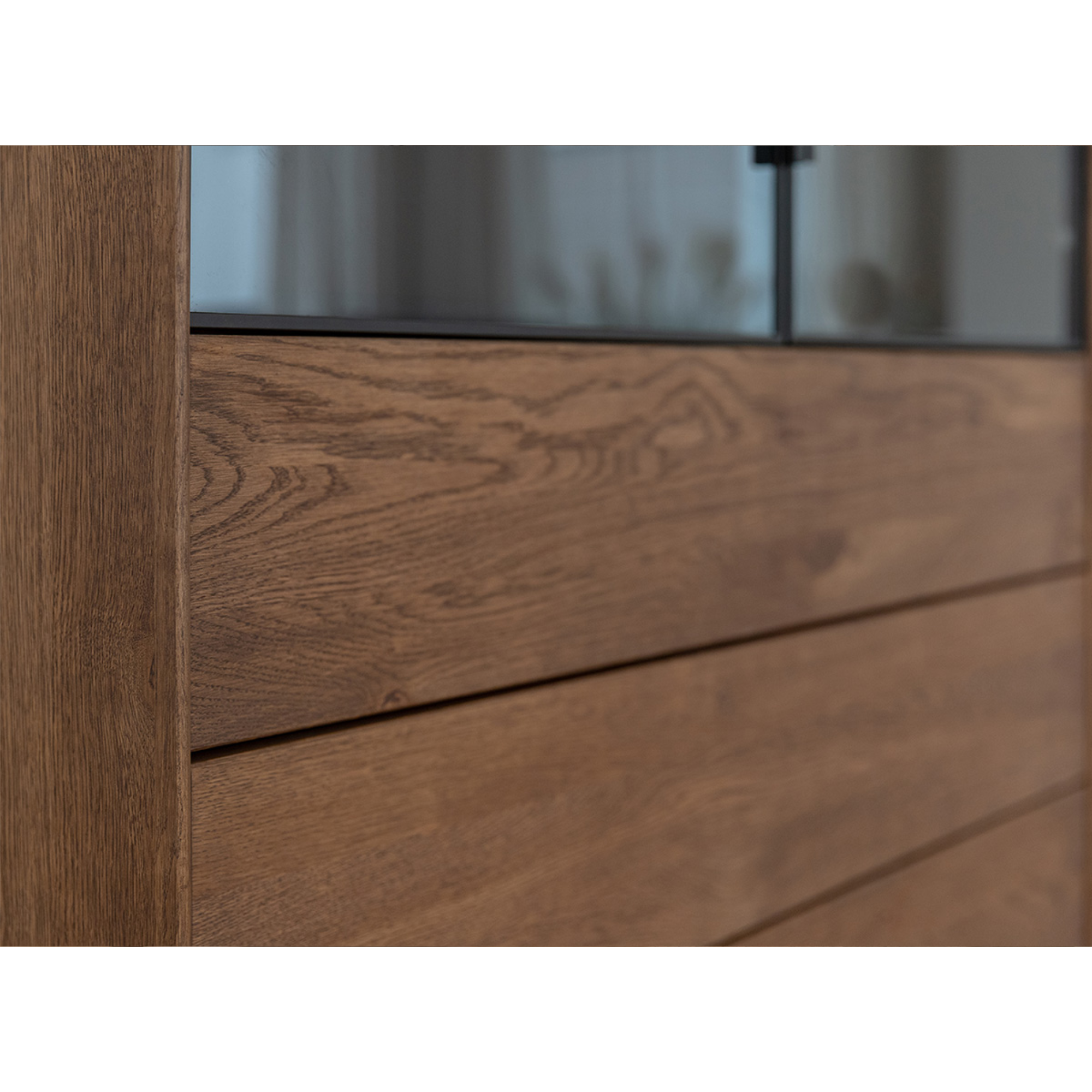 Vitrine Modern Loft 45x200cm, Material: Massivholz Eiche