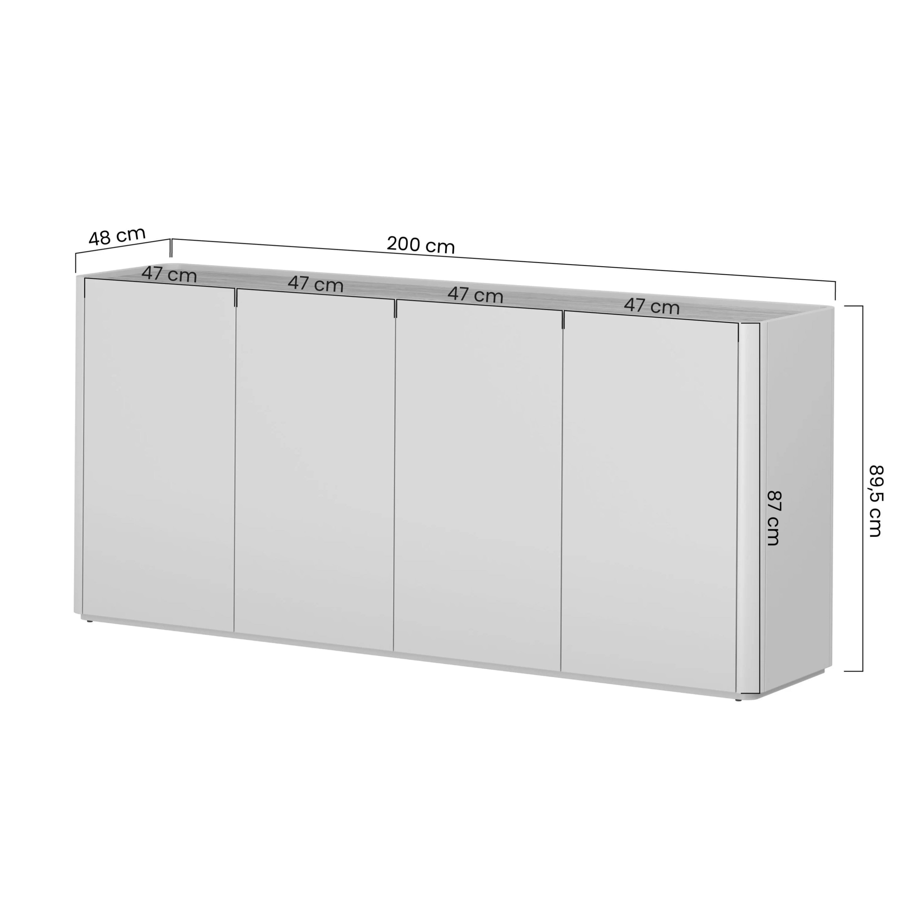 Elivo Kommode 200cm, Material: MDF, Melaminplatte