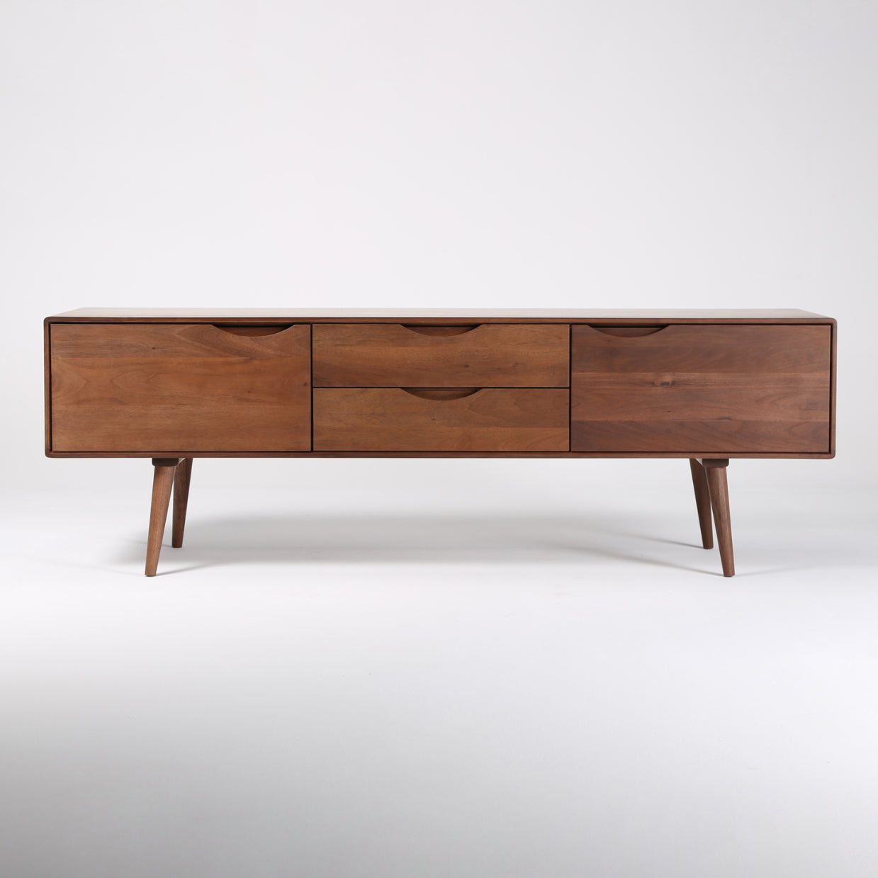 TV-Kommode Primo Bassa 160x41,5 cm, Material: Massivholz Nussbaum