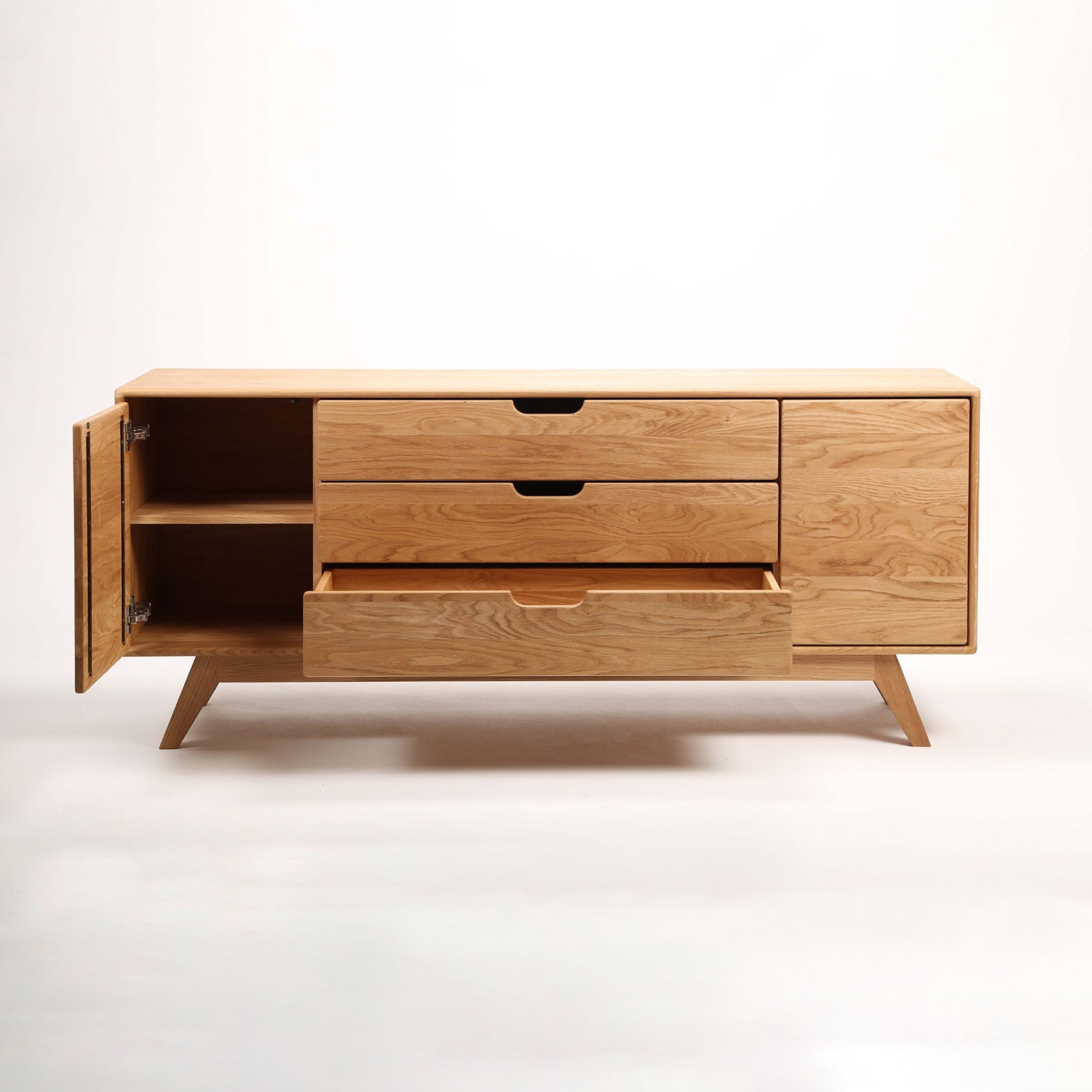 TV-Kommode Modena 180x45 cm, Material: Massivholz Eiche