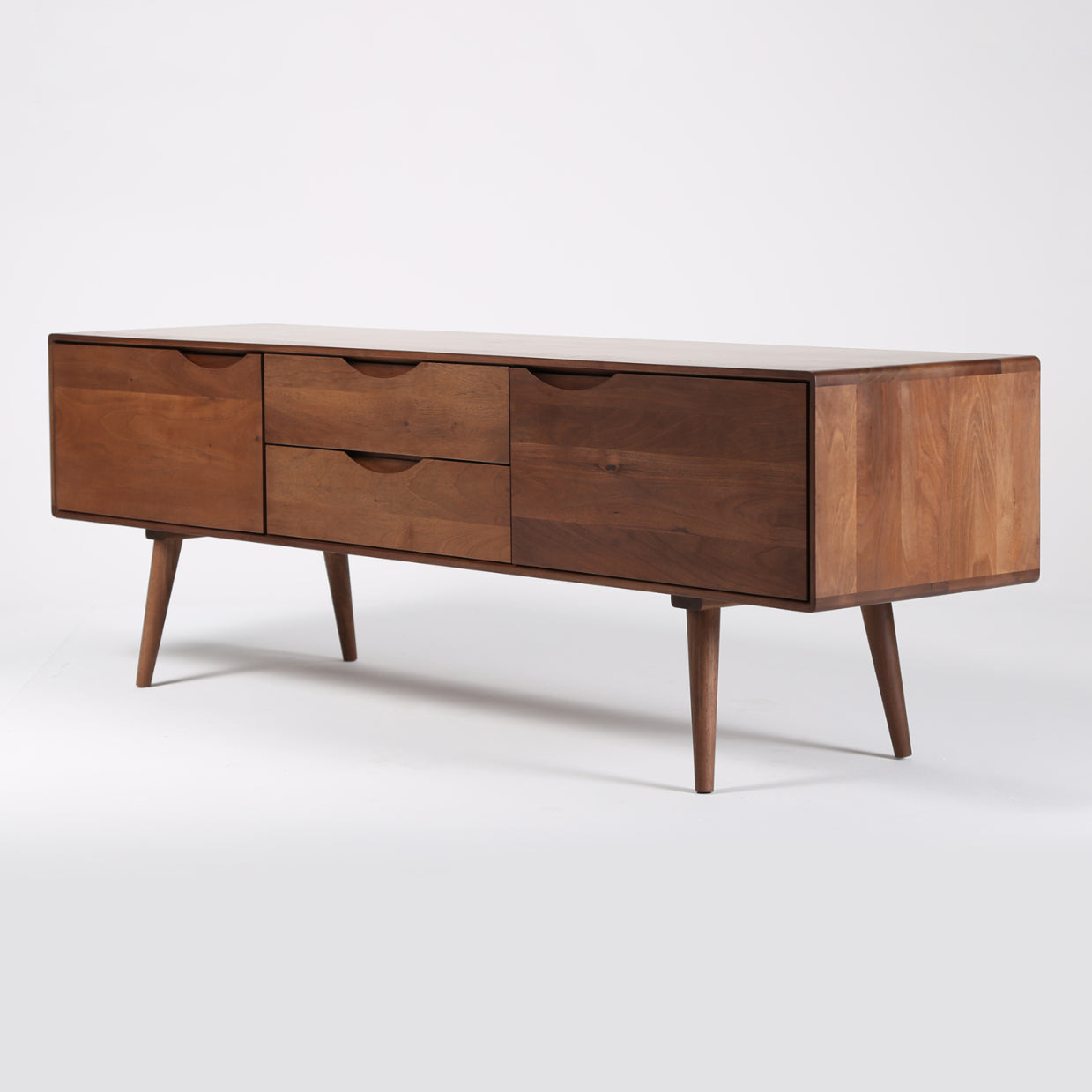 TV-Kommode Primo Bassa 160x41,5 cm, Material: Massivholz Nussbaum