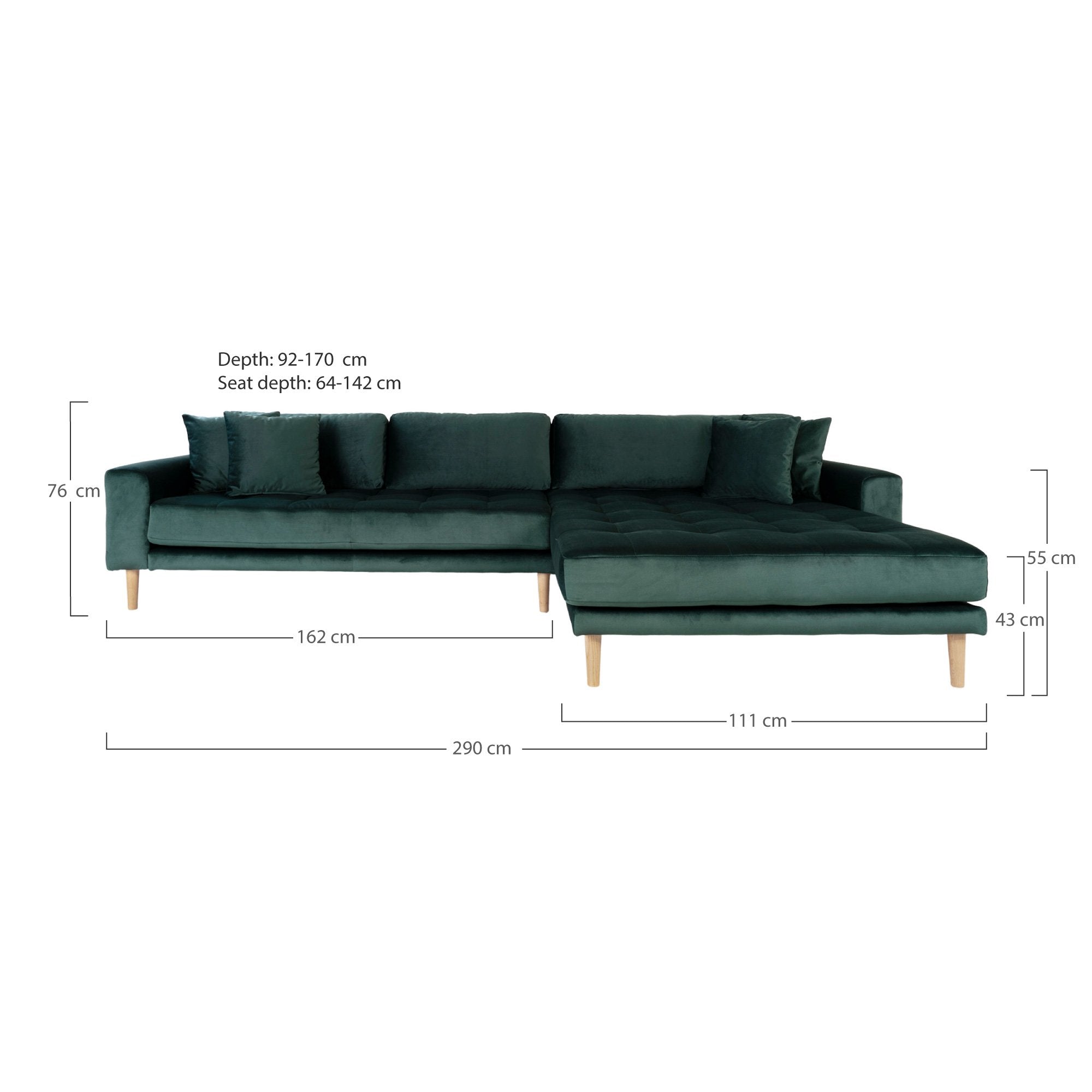 Ecksofa Lido, Material: Samt