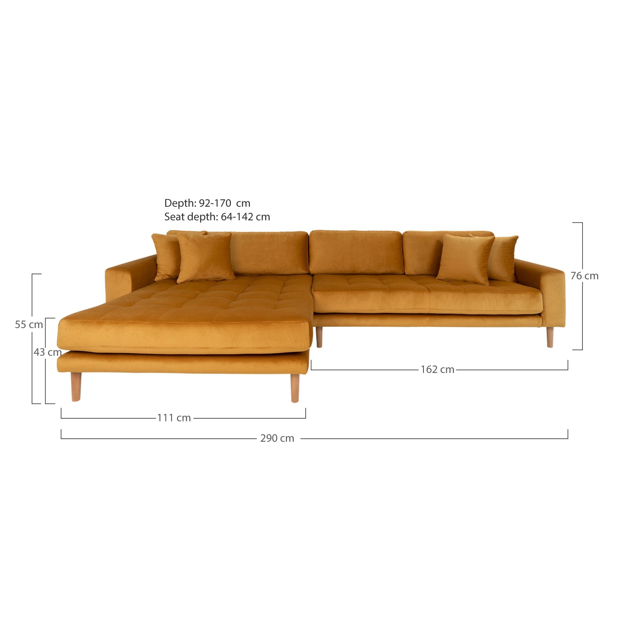 Ecksofa Lido, Material: Samt