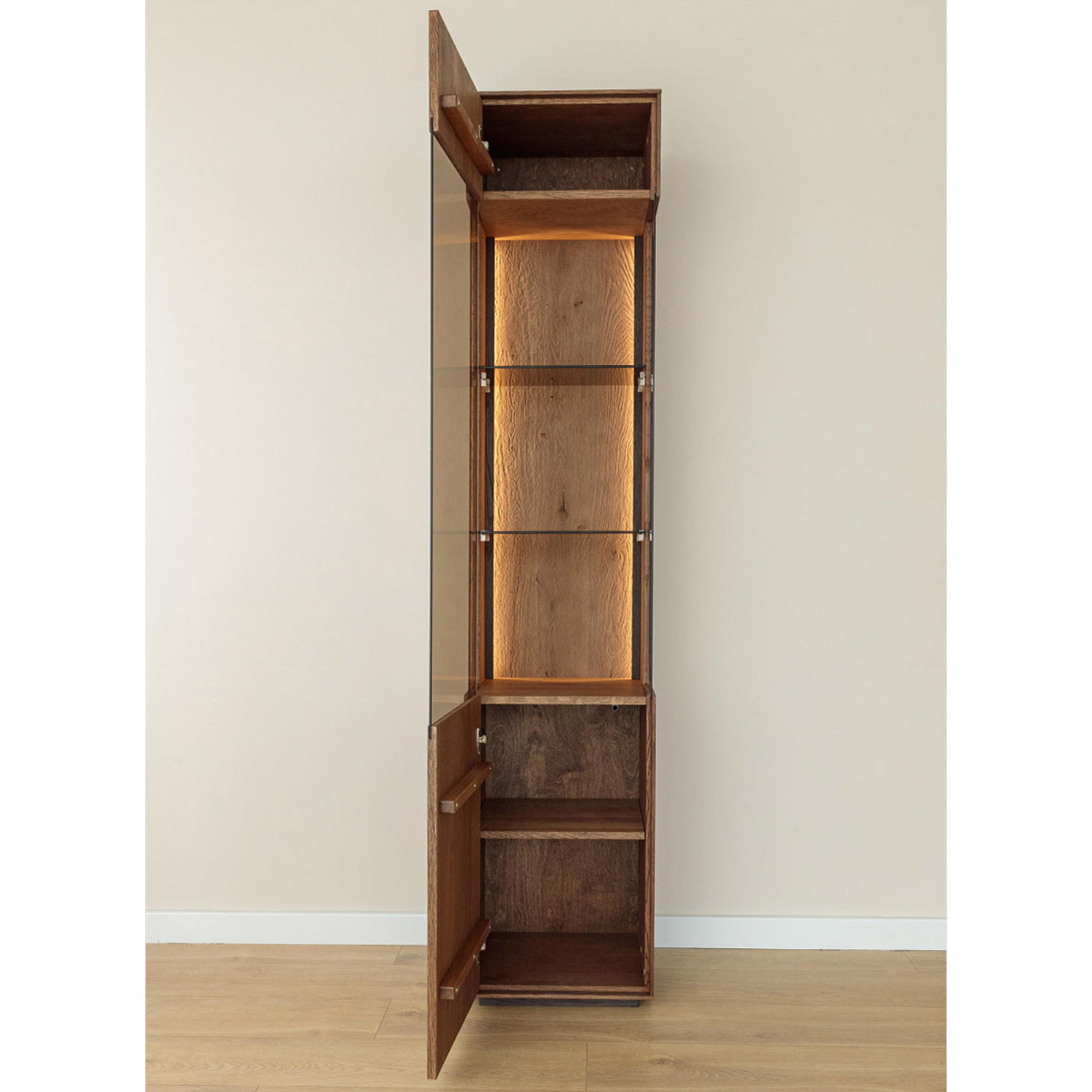 Vitrine Collodi 43x205cm, Material: Massivholz Eiche