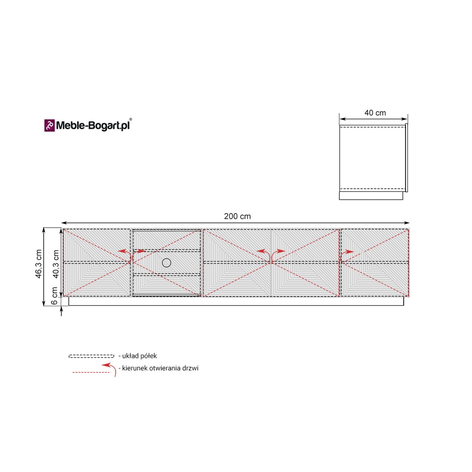 Kommode Asha 200cm, Material: Eiche