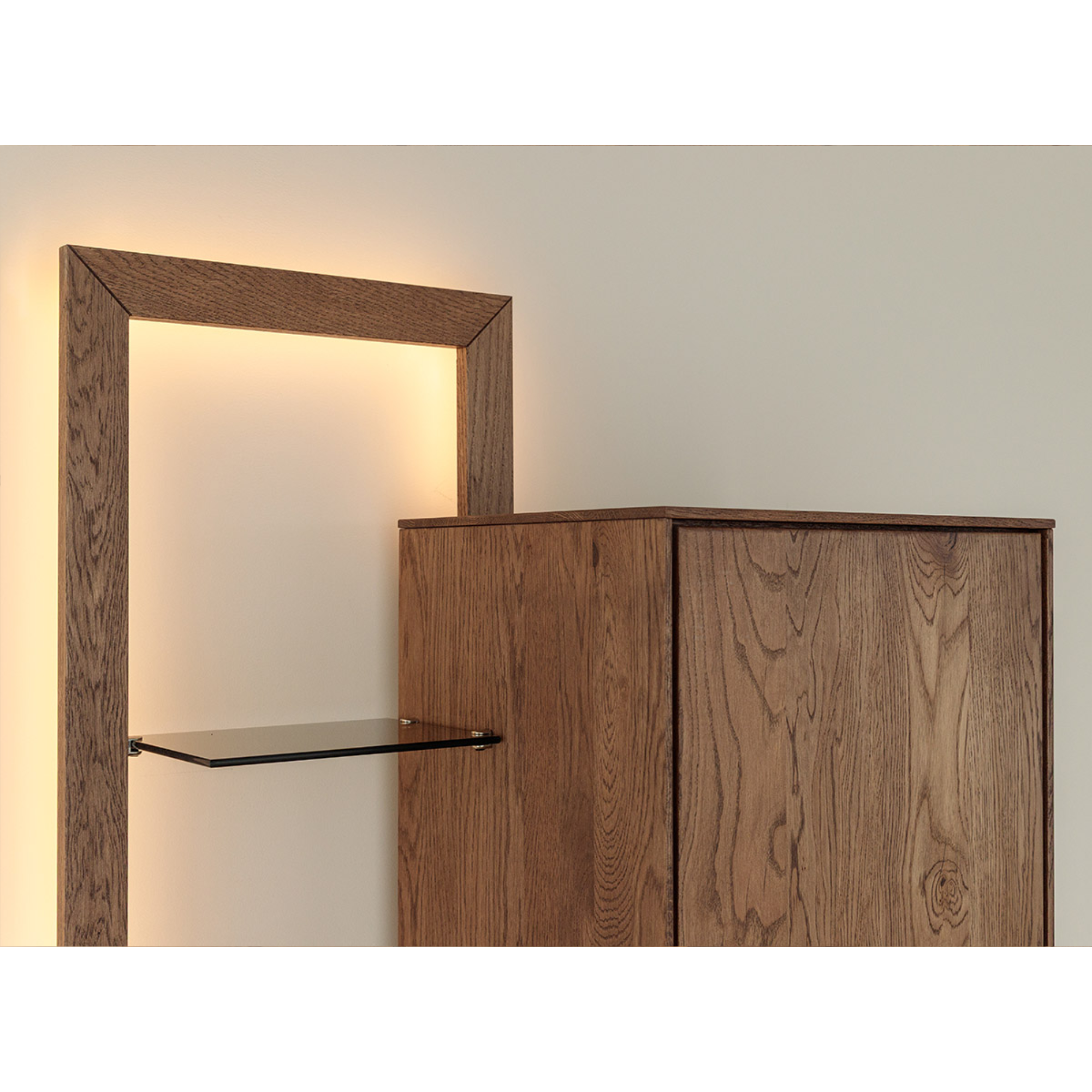 Vitrine Collodi 73x195cm, Material: Massivholz Eiche