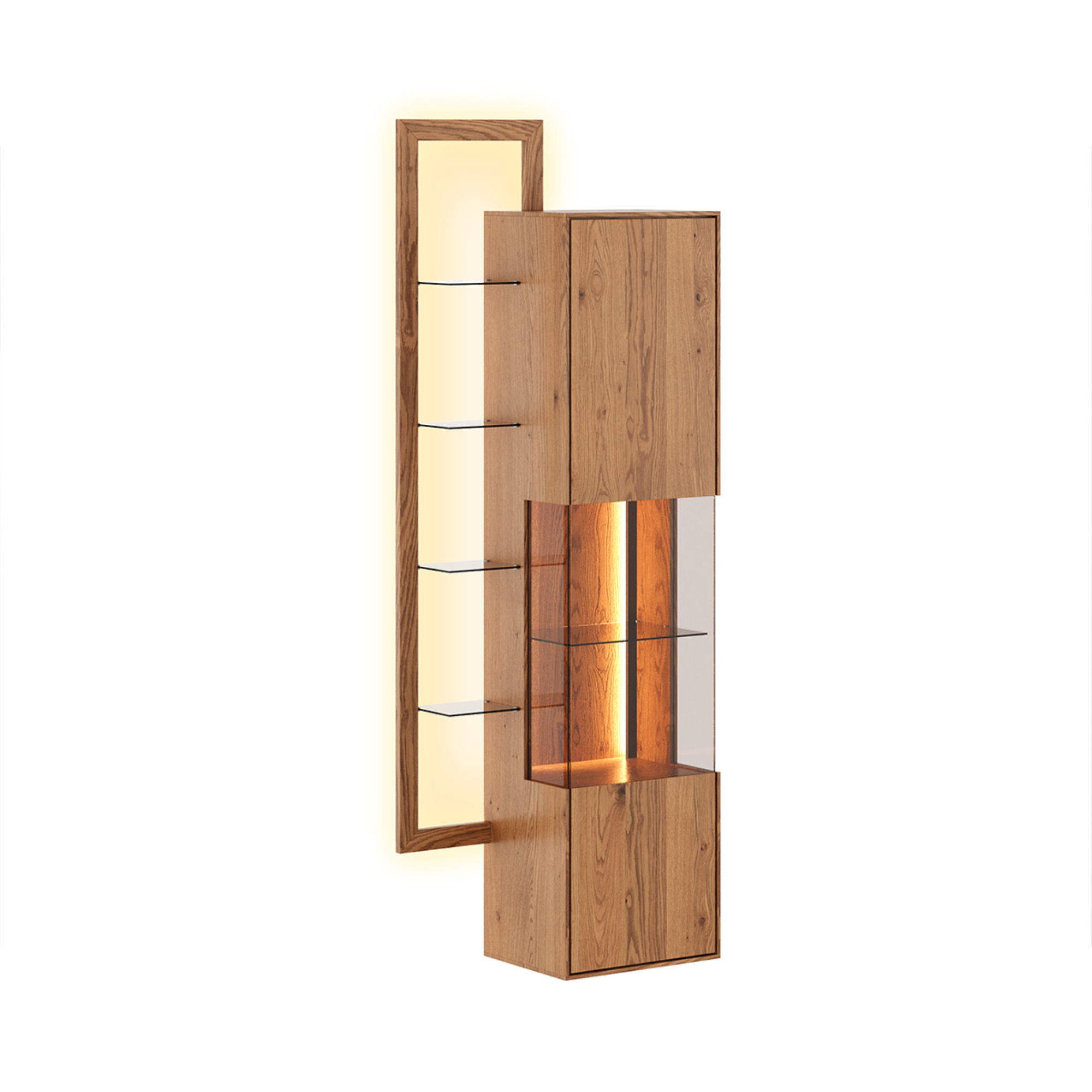 Vitrine Collodi 73x195cm, Material: Massivholz Eiche