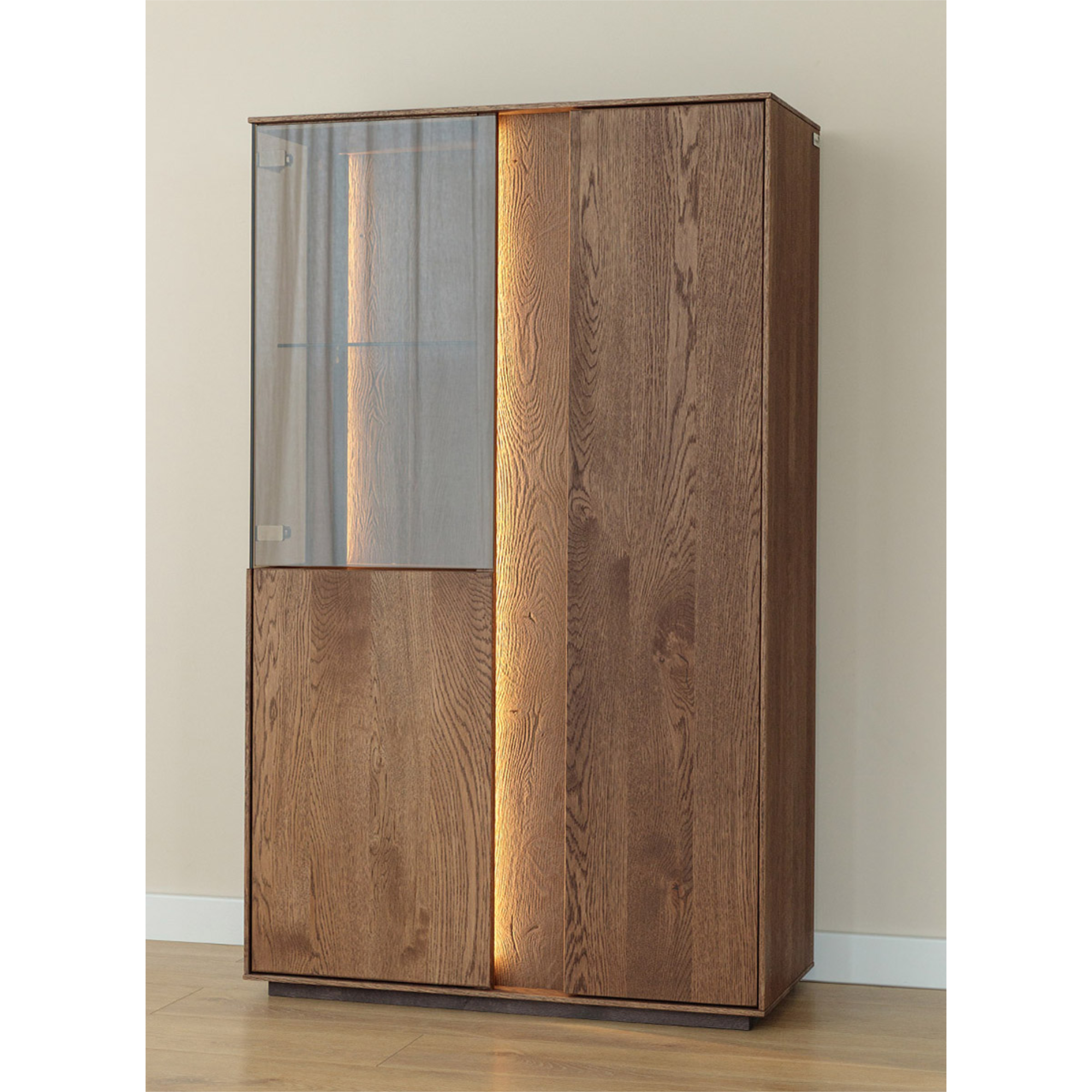 Vitrine Collodi 85x140cm, Material: Massivholz Eiche