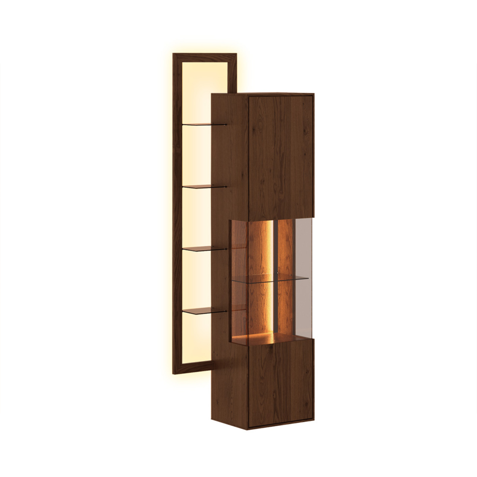 Vitrine Collodi 73x195cm, Material: Massivholz Eiche