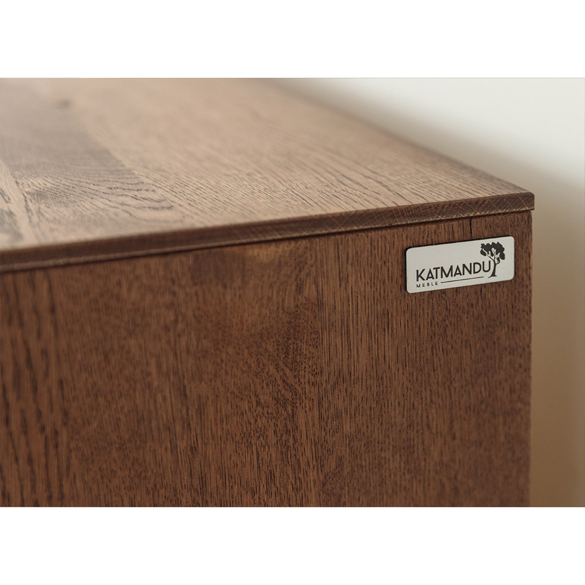 TV Kommode Collodi mit Glas, Material: Massivholz Eiche