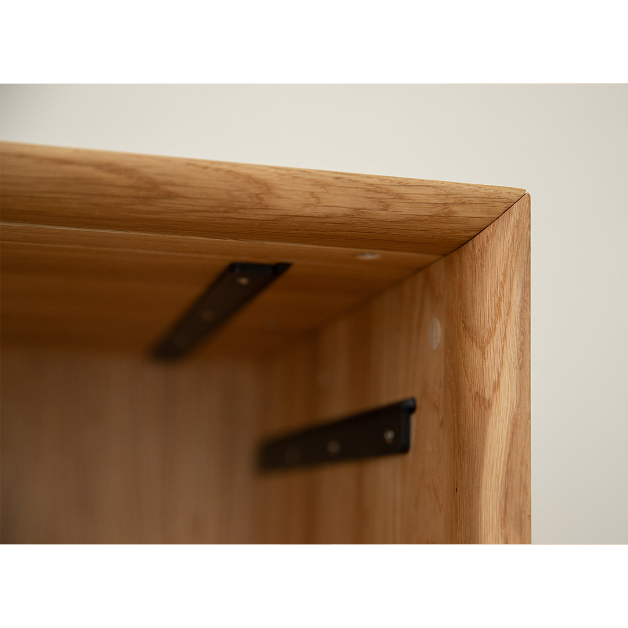 TV Kommode Modern Loft 200x50 cm mit Glas, Material: Massivholz Eiche
