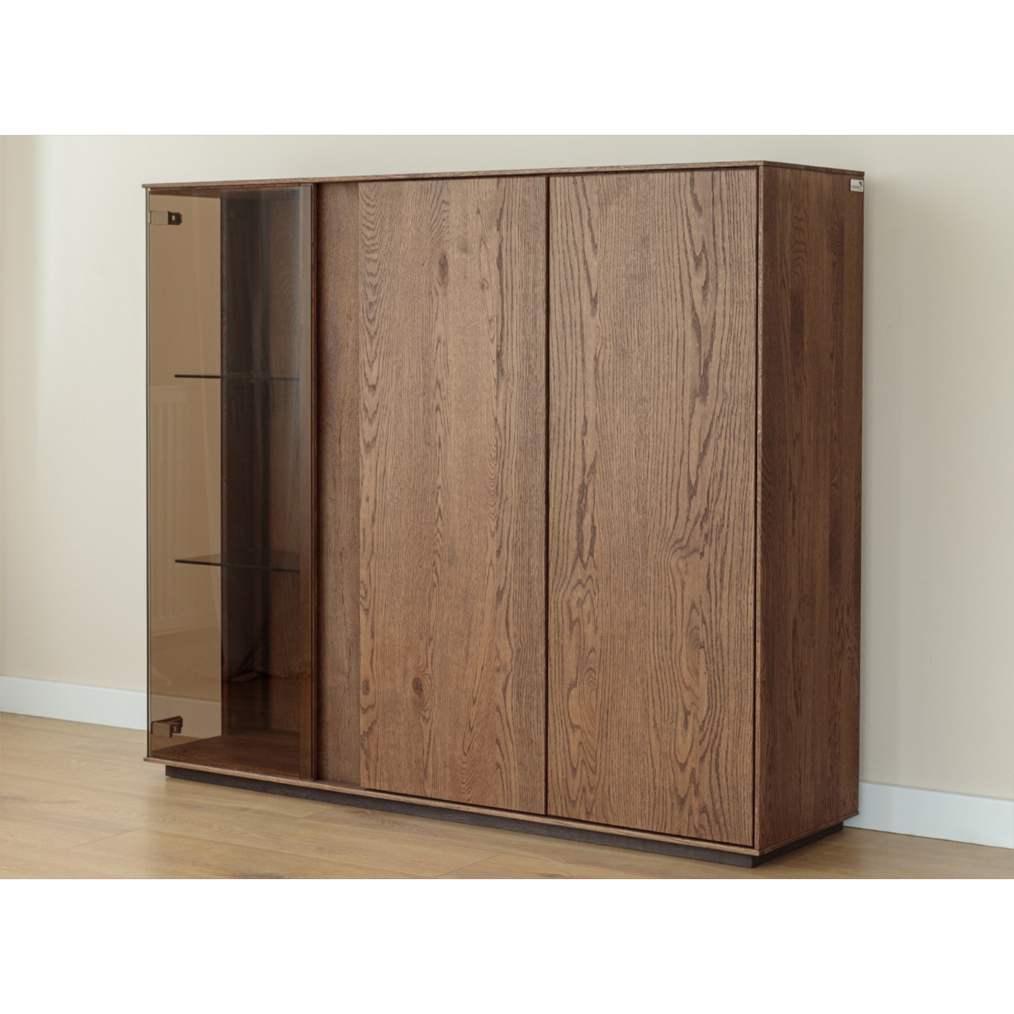 Vitrine Collodi 135x115cm, Material: Massivholz Eiche