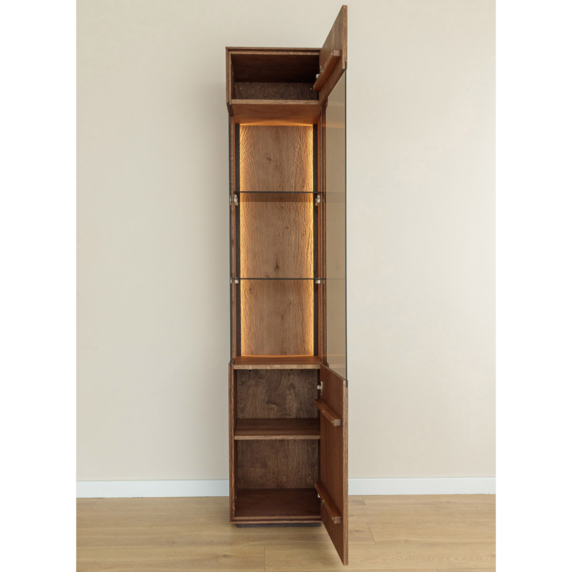 Vitrine Collodi 43x205cm, Material: Massivholz Eiche