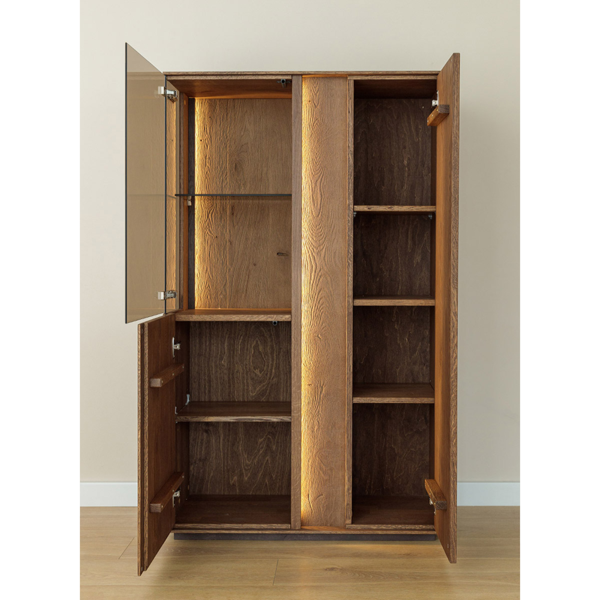 Vitrine Collodi 85x140cm, Material: Massivholz Eiche