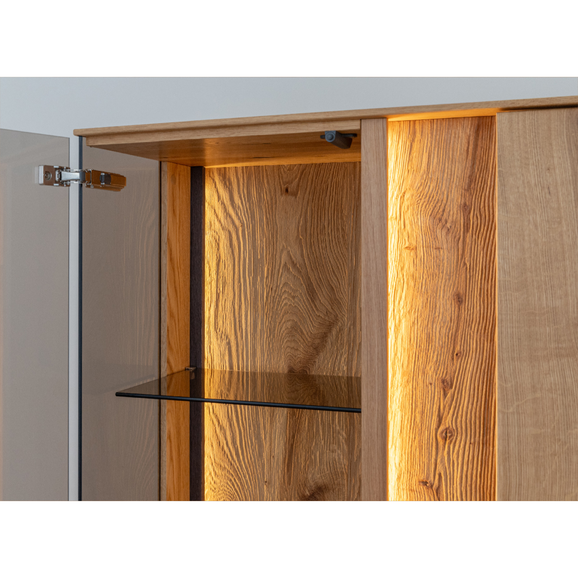 Vitrine Collodi 85x140cm, Material: Massivholz Eiche