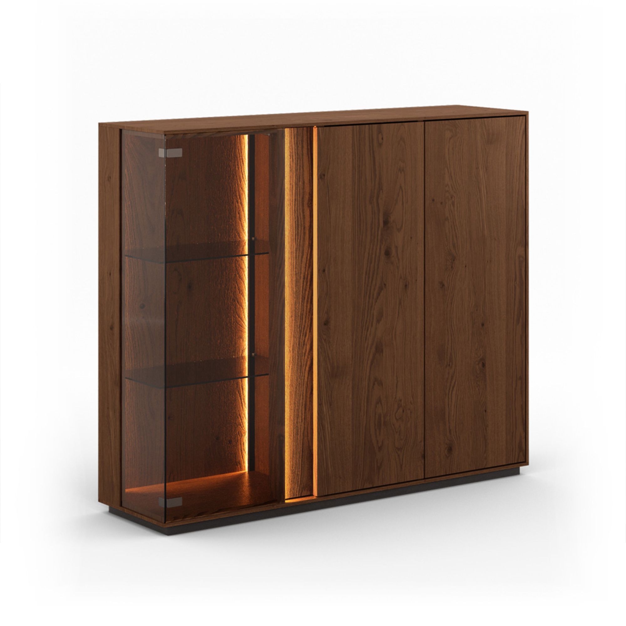 Vitrine Collodi 135x115cm, Material: Massivholz Eiche
