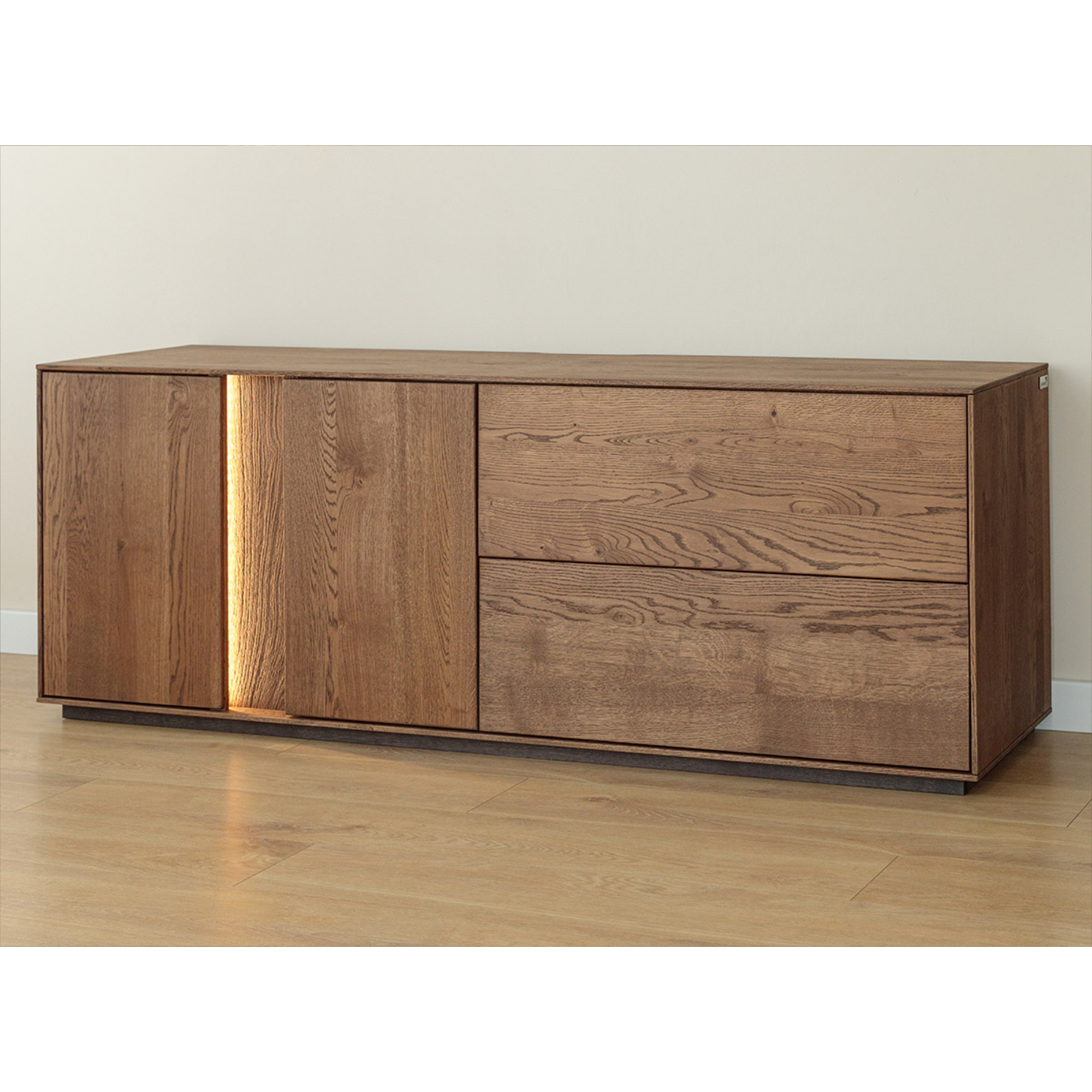 TV Kommode Collodi, Material: Massivholz Eiche