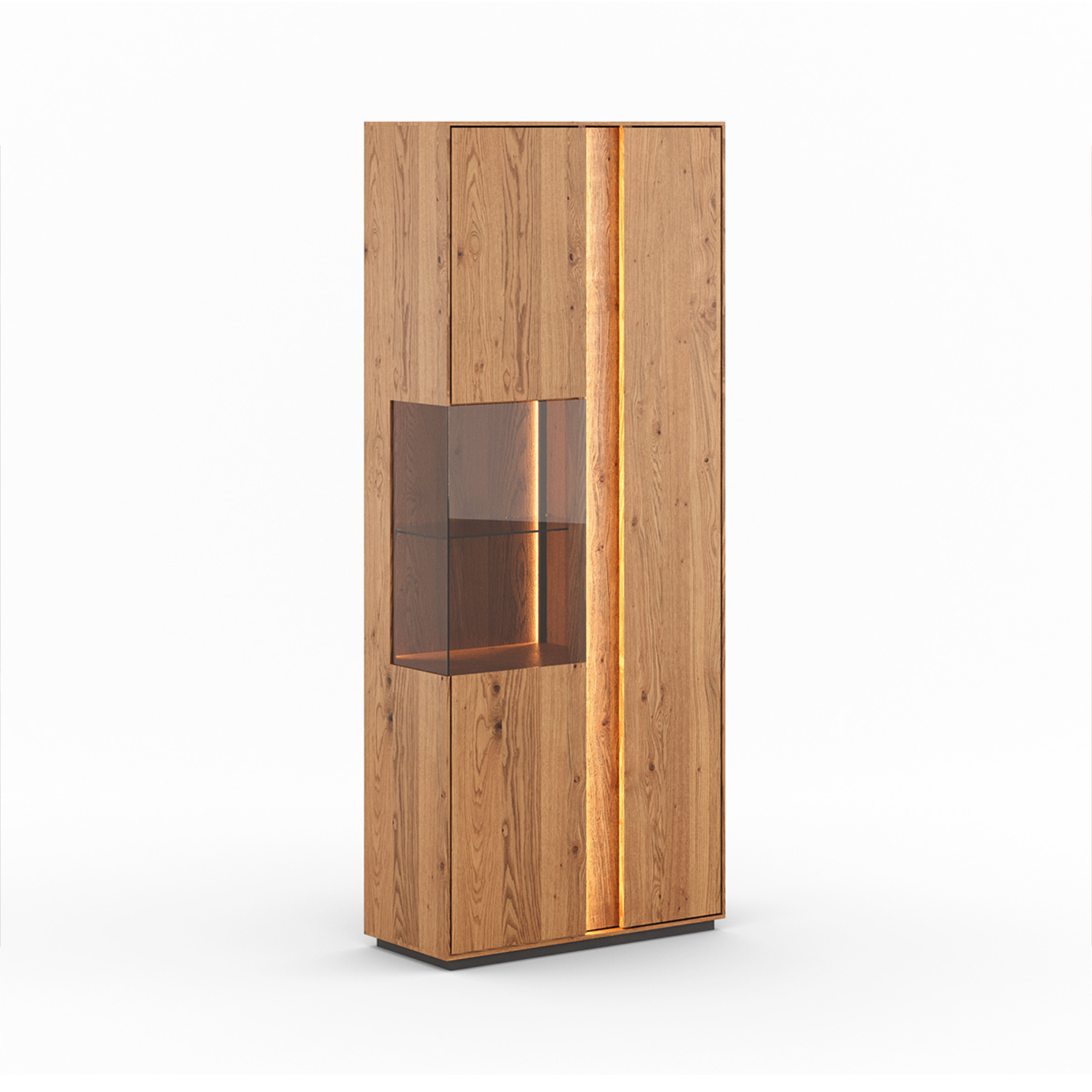 Vitrine Collodi 84,50x205cm, Material: Massivholz Eiche