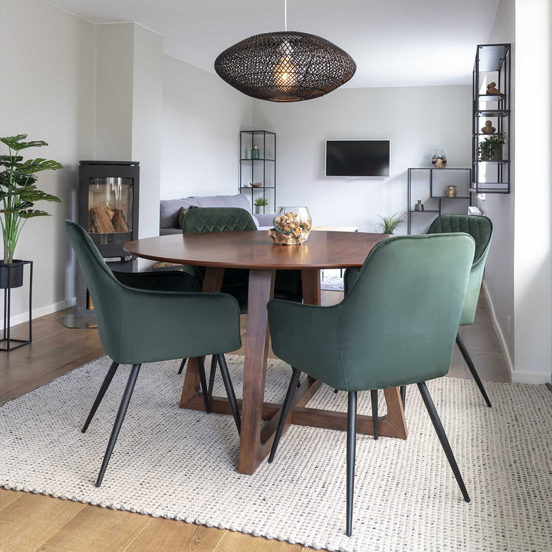 Hellerup fester Tisch, Material: Walnussfurnier/MDF