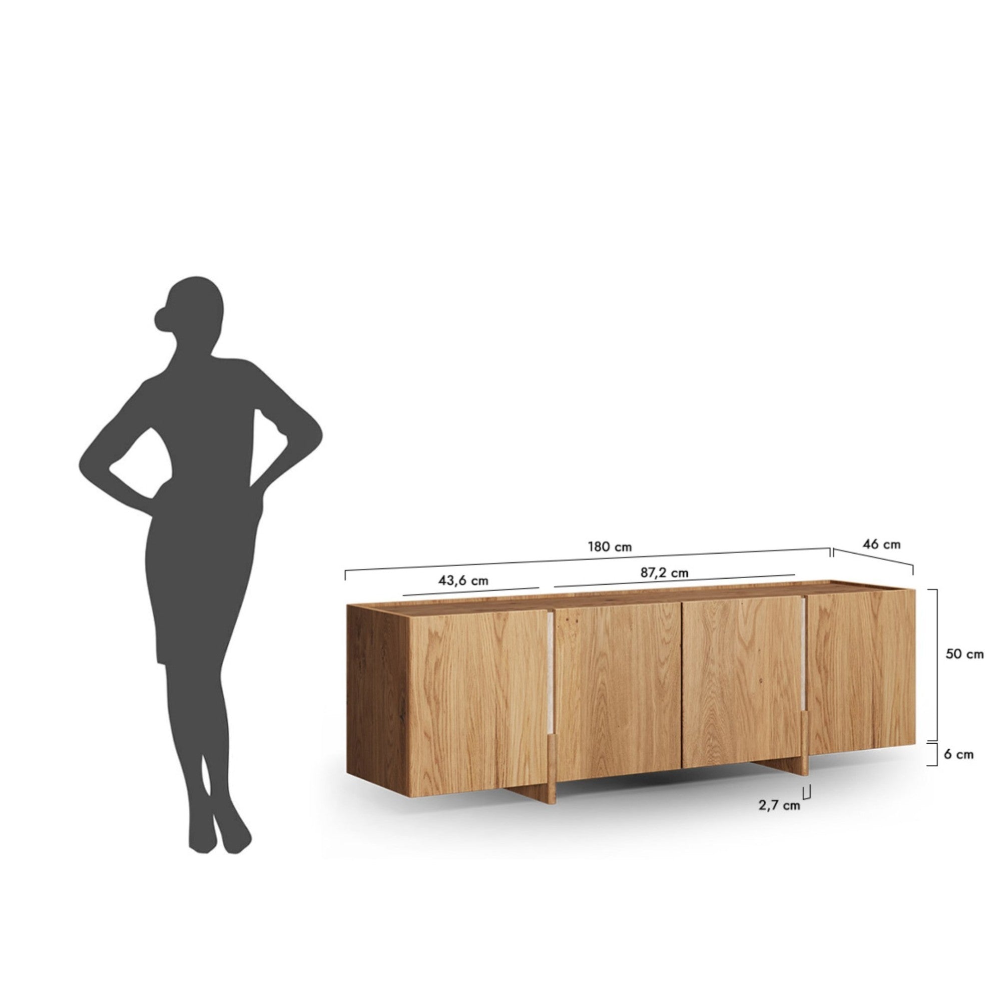 TV Kommode Tivoli 180x46 cm, Material: Auswahlmöglichkeit