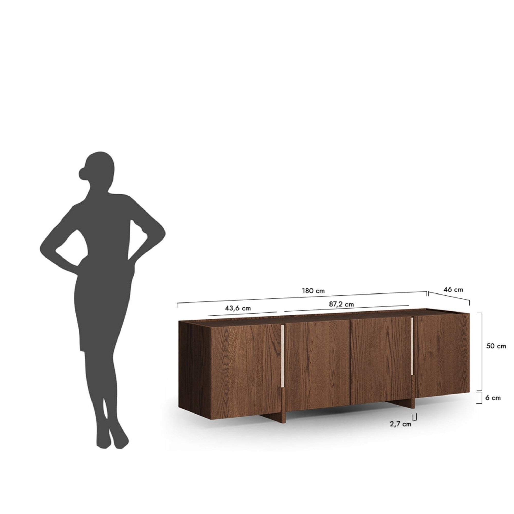 TV Kommode Tivoli 180x46 cm, Material: Auswahlmöglichkeit