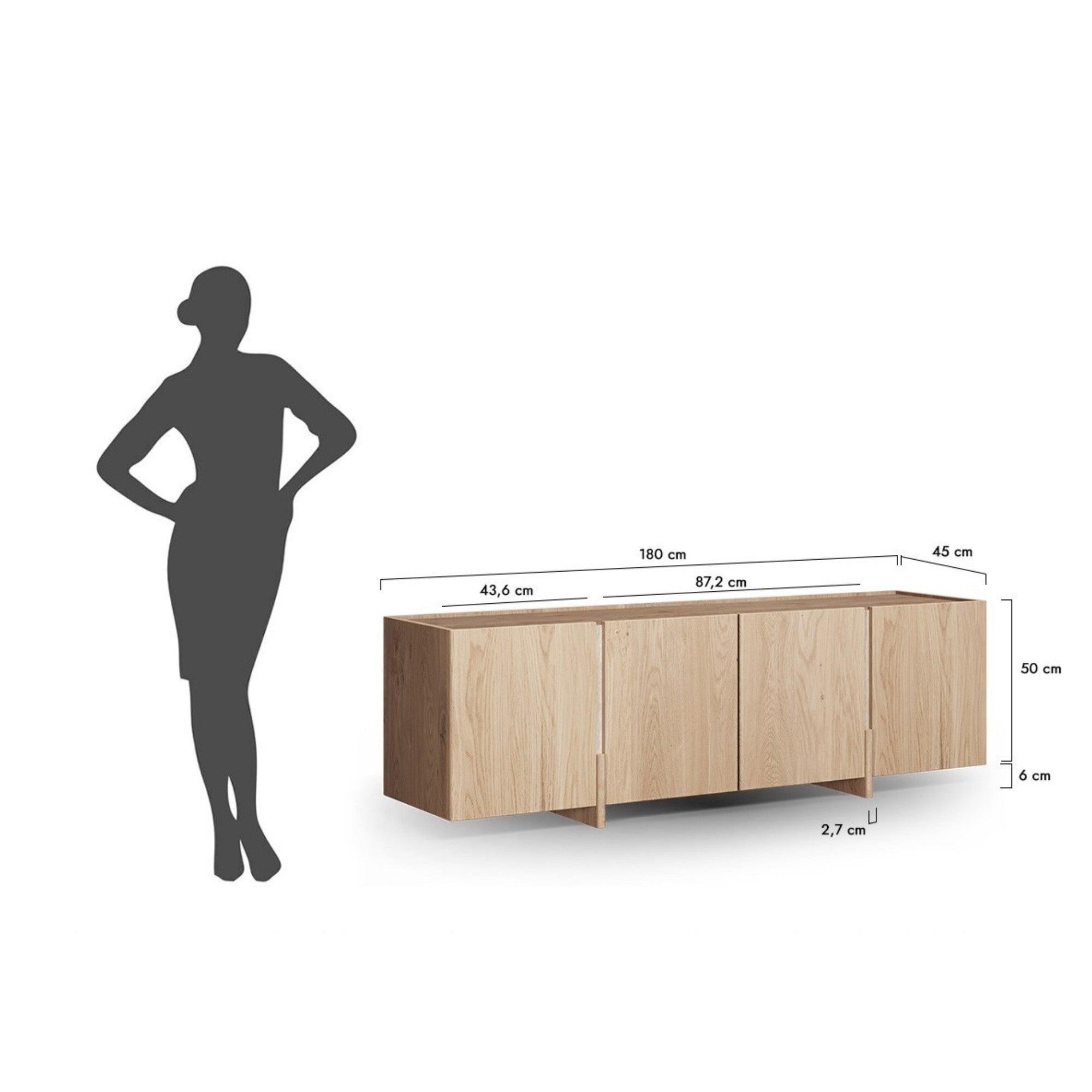 TV Kommode Tivoli 180x46 cm, Material: Auswahlmöglichkeit