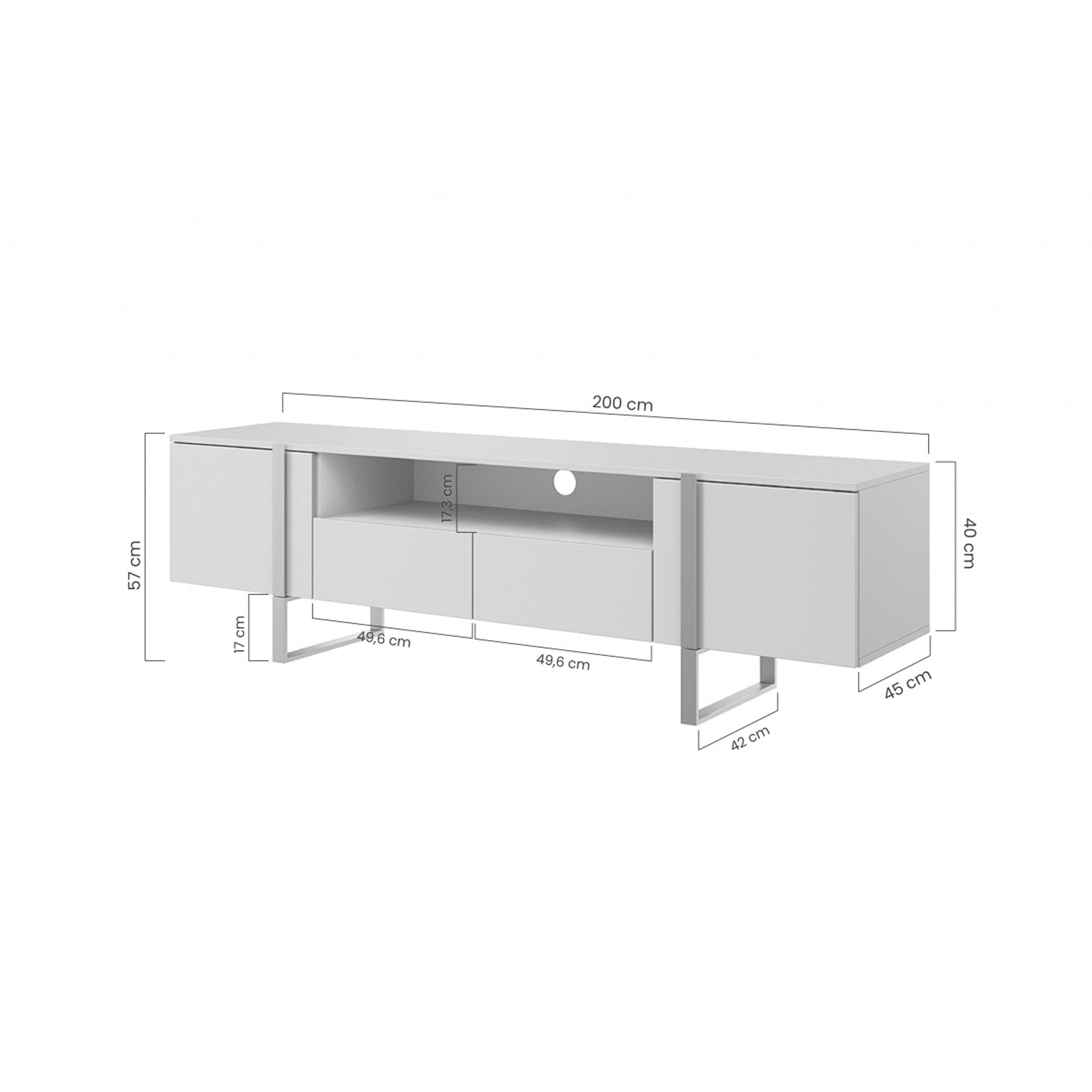 Verica Kommode 200cm, Material: Laminierte Platte