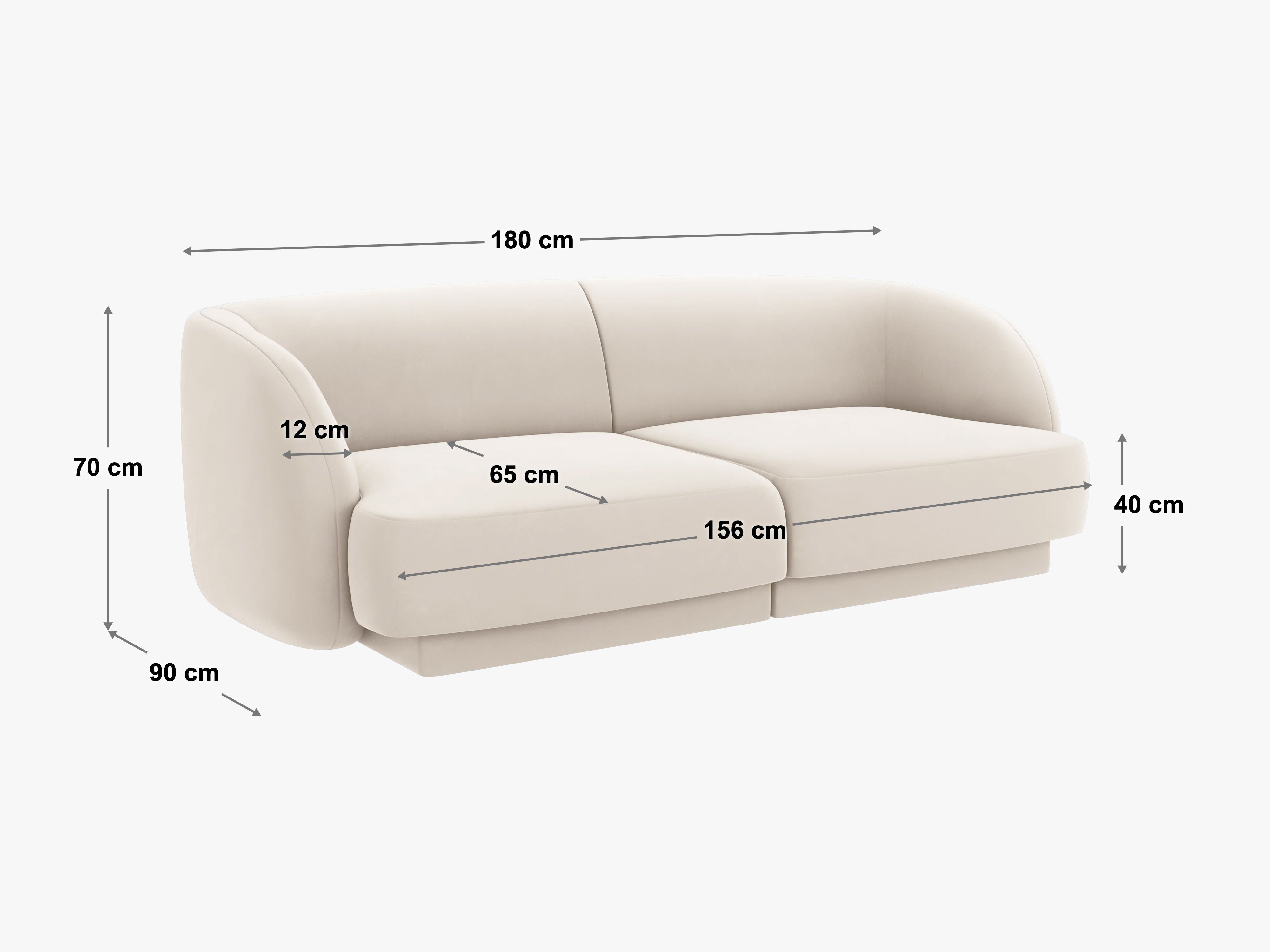 Sofa Miley 180x90cm, Material: Bouclé