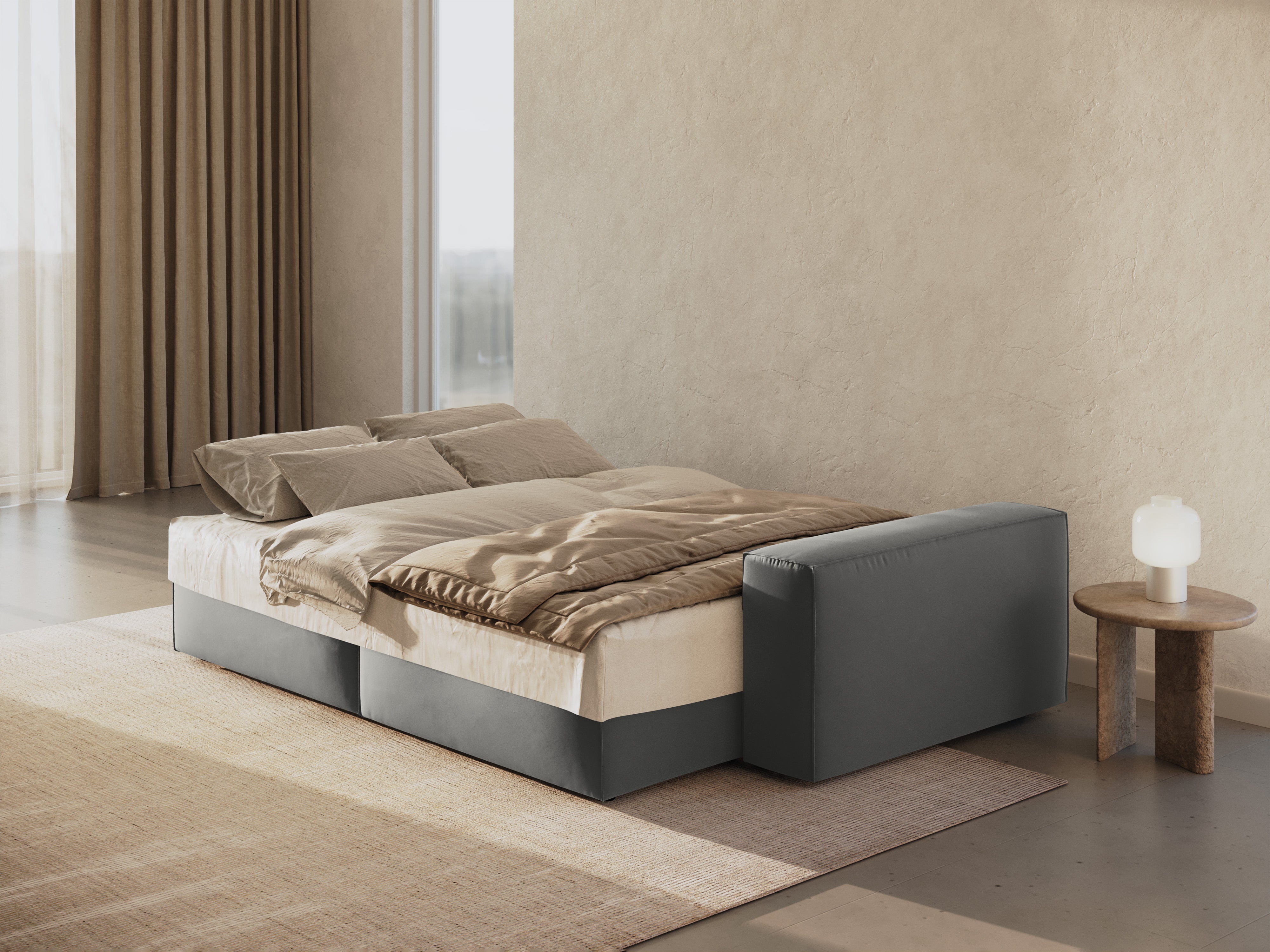 Jodie Sofa zum Ausziehen 247x107cm, Material: Samt