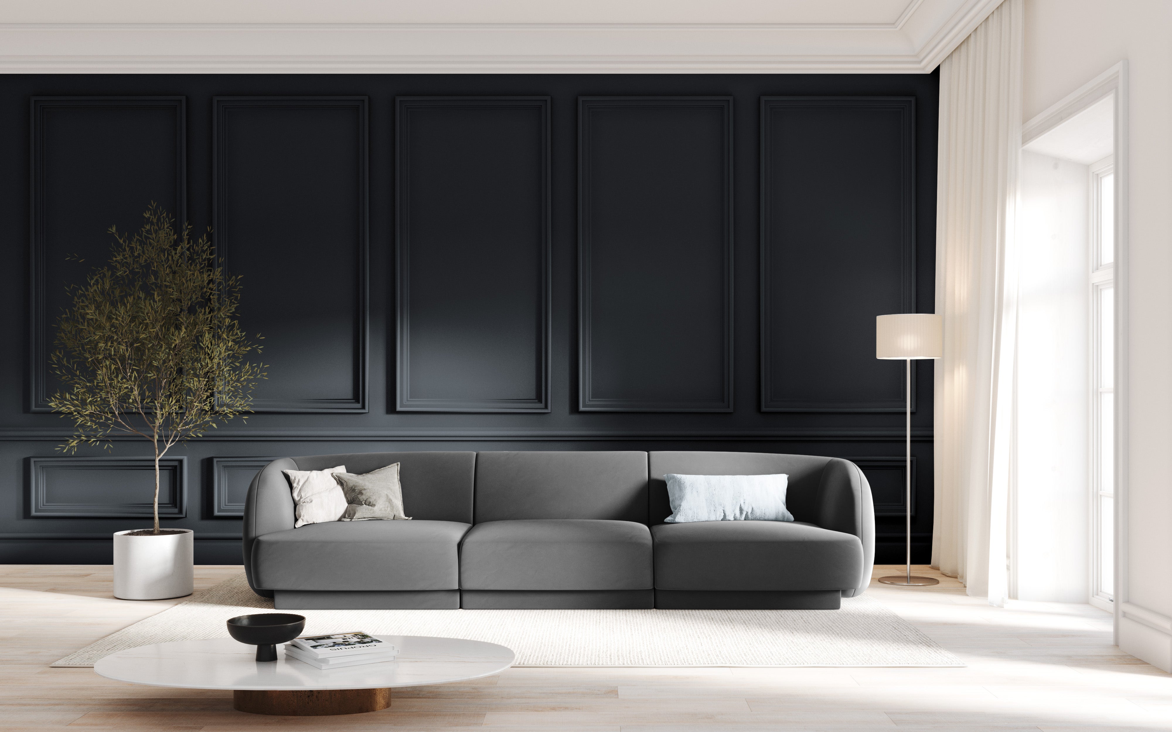 Sofa Miley 255x90cm, Material: Samt