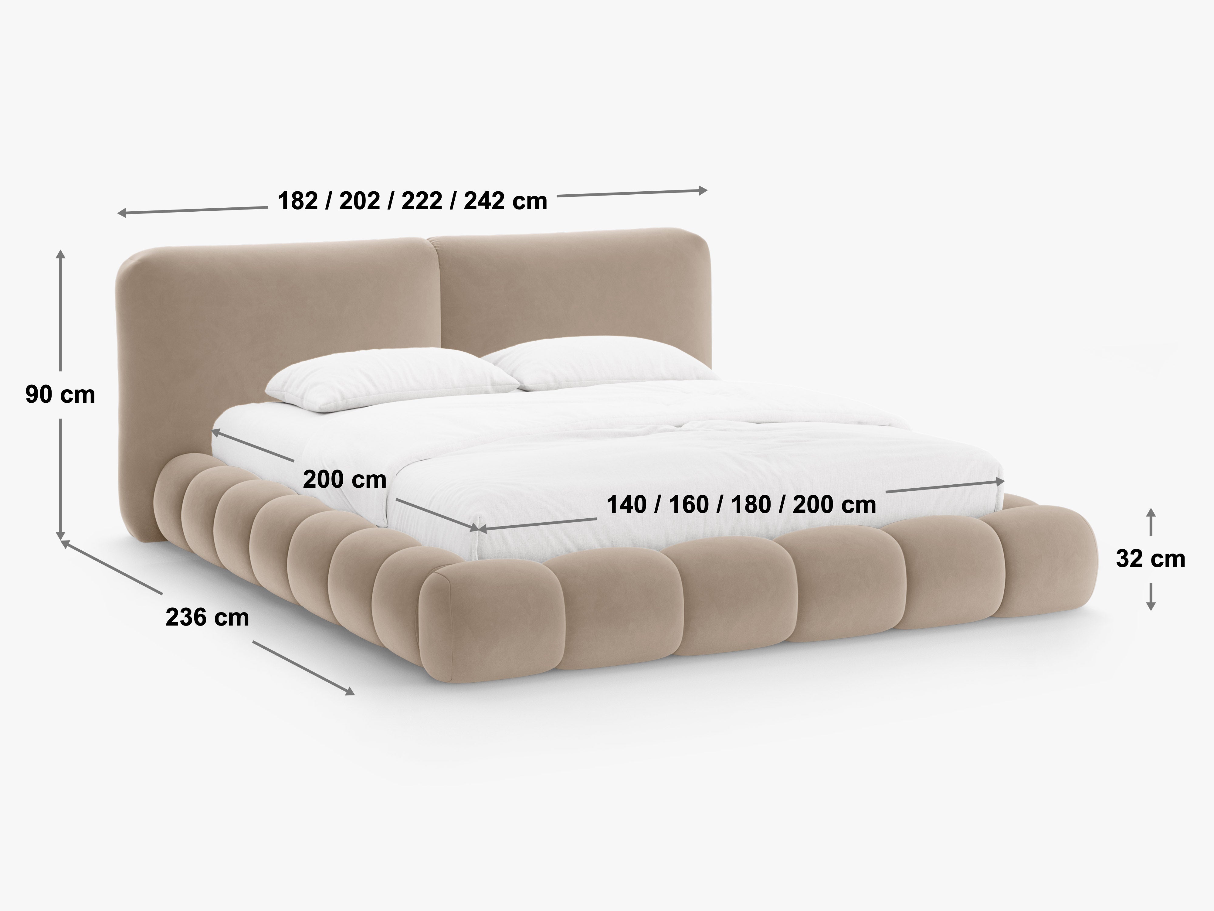 Bett Solange, Material: Samt