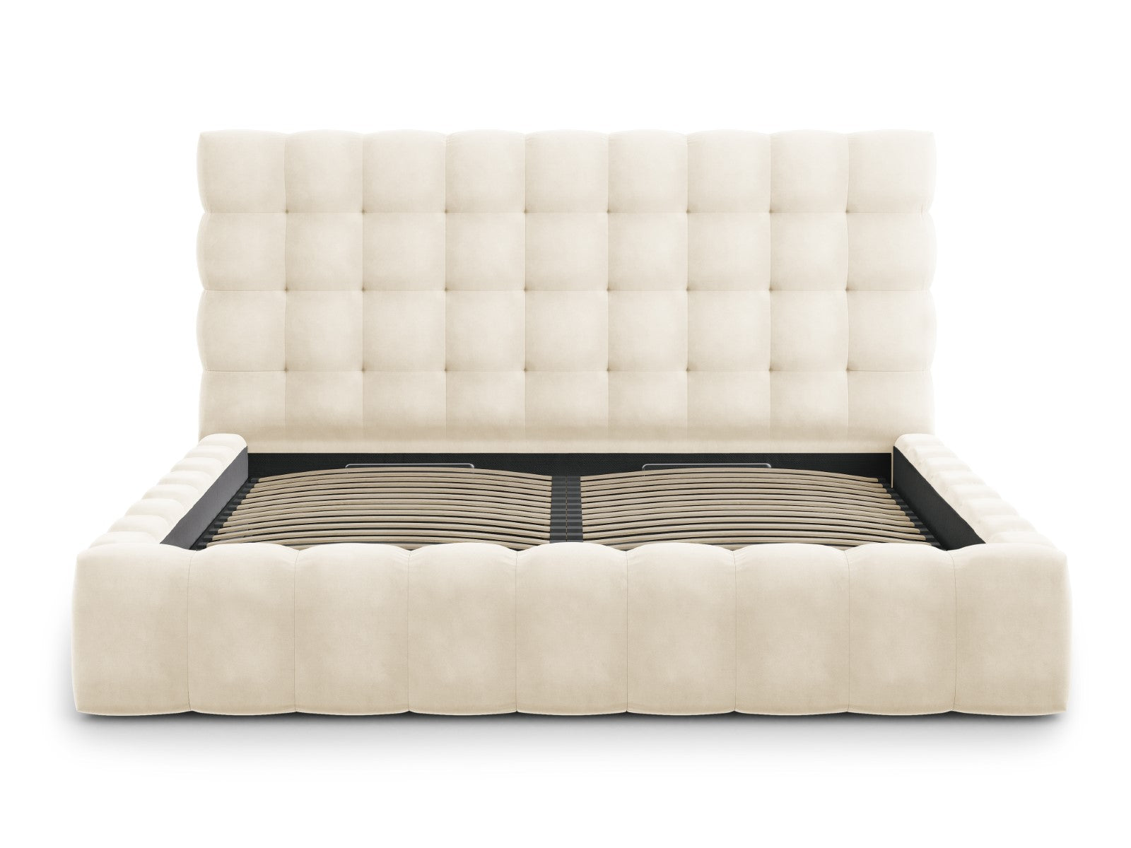 Mamaia Bettgestell mit Kopfteil und Bettkasten, Material: Samt