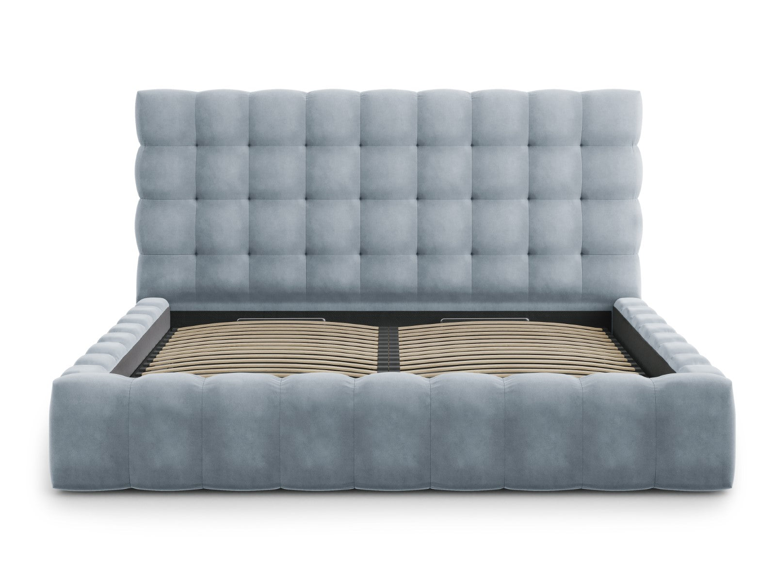 Mamaia Bettgestell mit Kopfteil und Bettkasten, Material: Samt