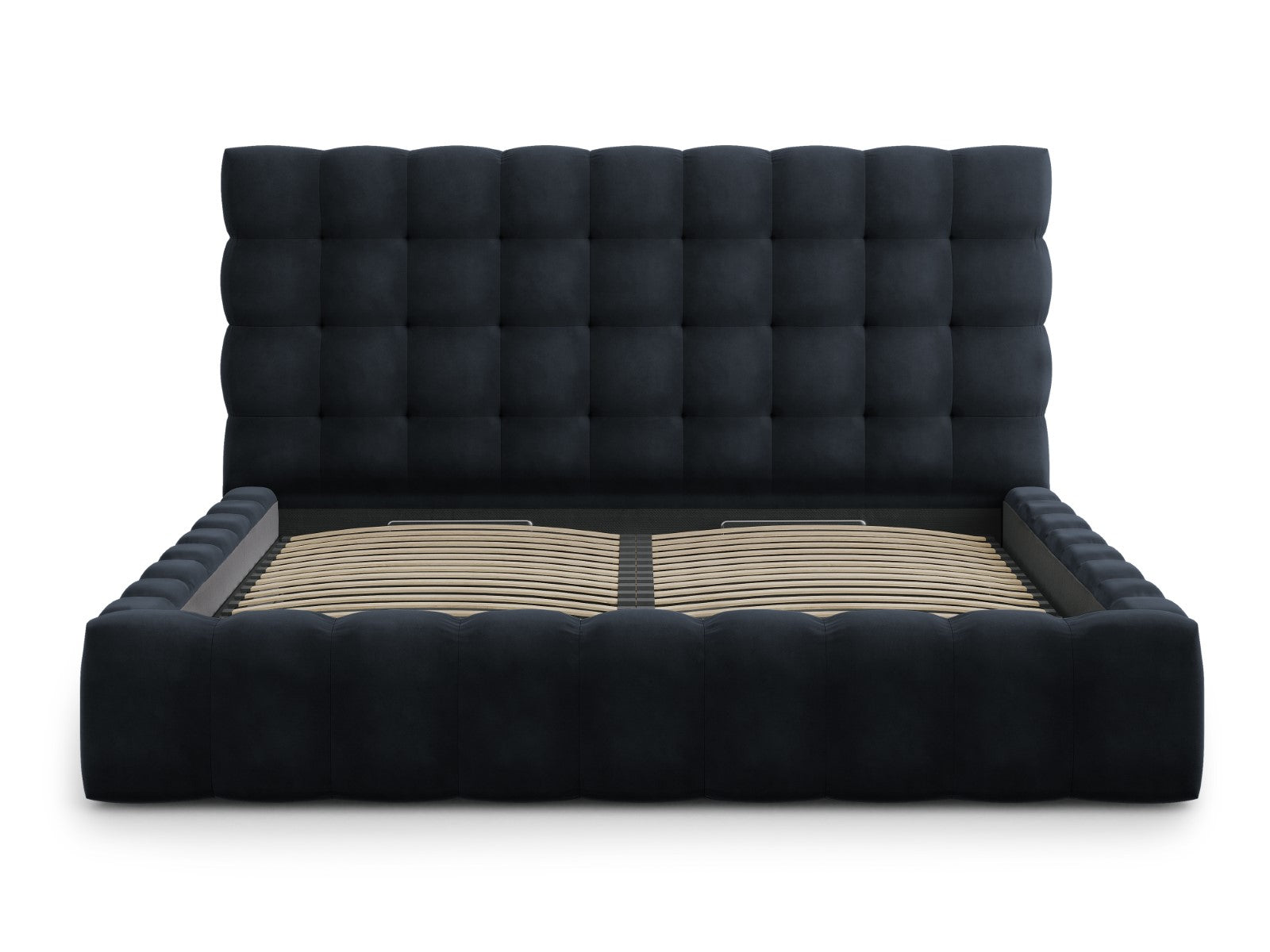 Mamaia Bettgestell mit Kopfteil und Bettkasten, Material: Samt