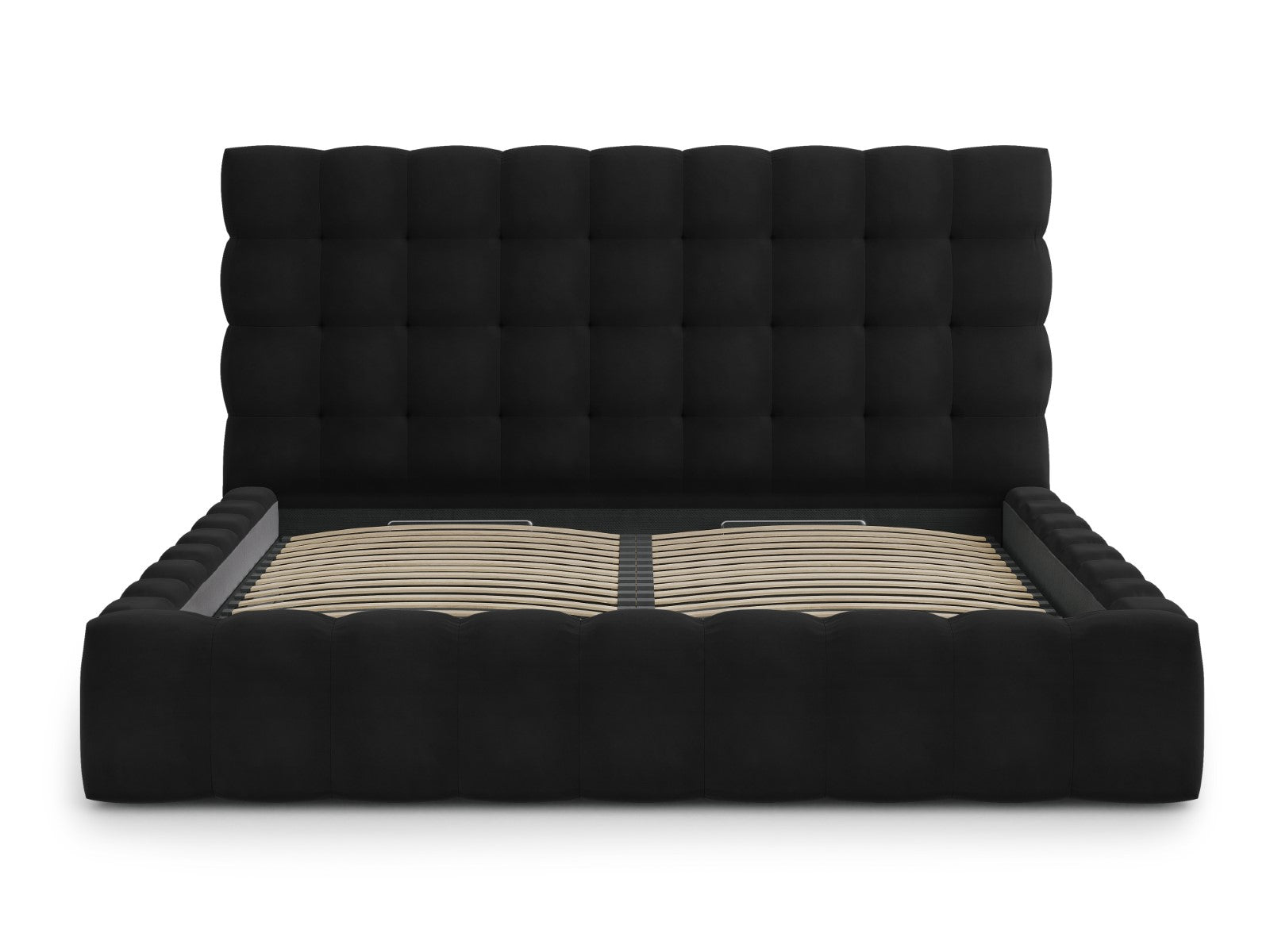 Mamaia Bettgestell mit Kopfteil und Bettkasten, Material: Samt