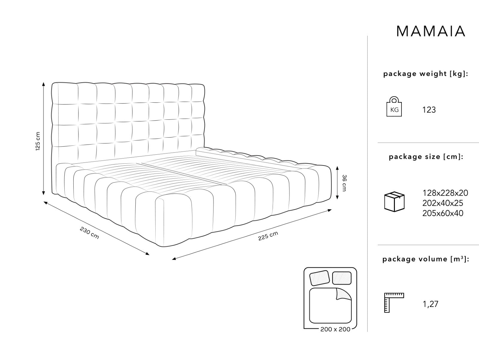 Mamaia Bettgestell mit Kopfteil und Bettkasten, Material: Samt