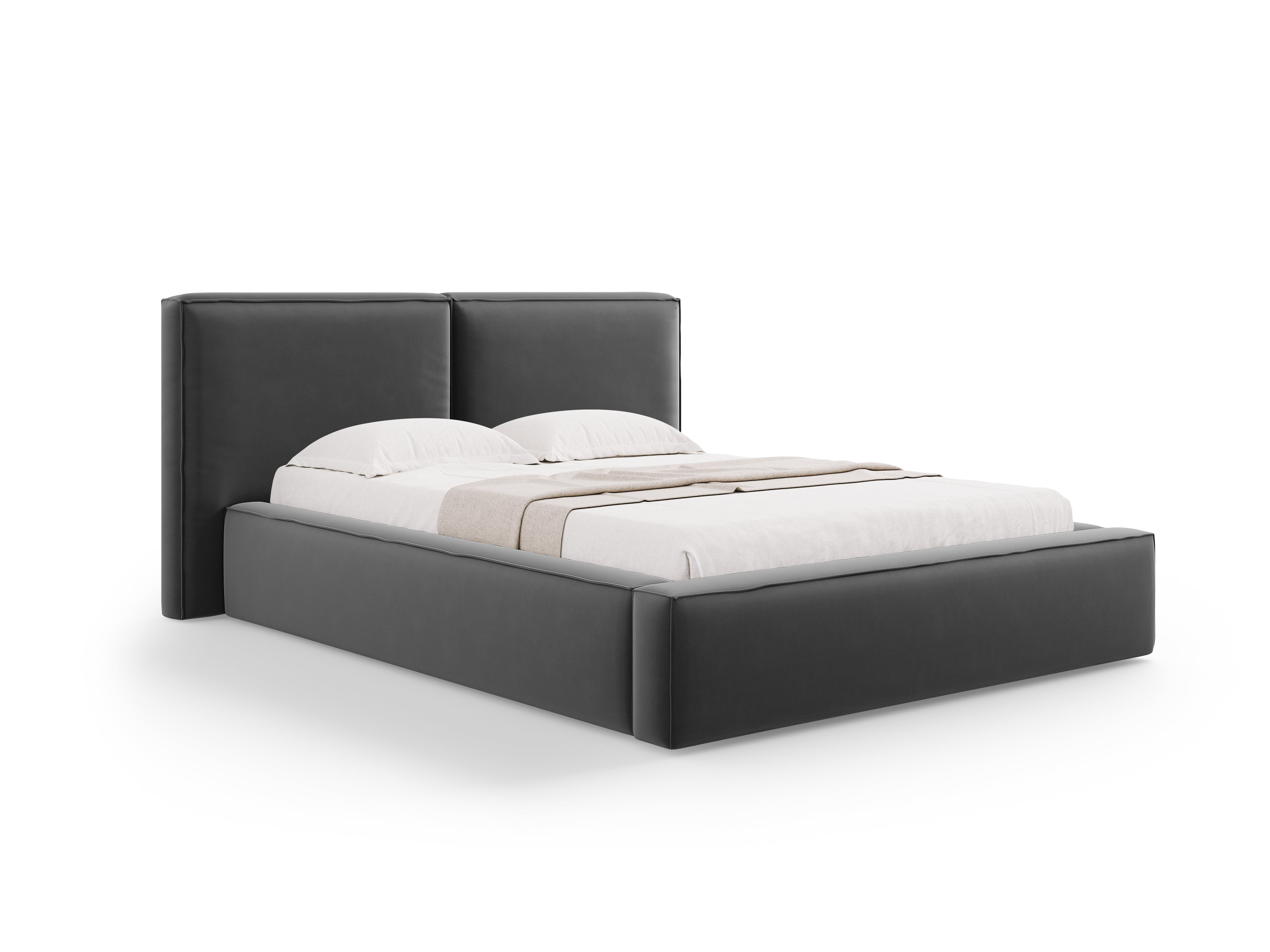 Jodie Bett mit Aufbewahrungsfach, Material: Samt