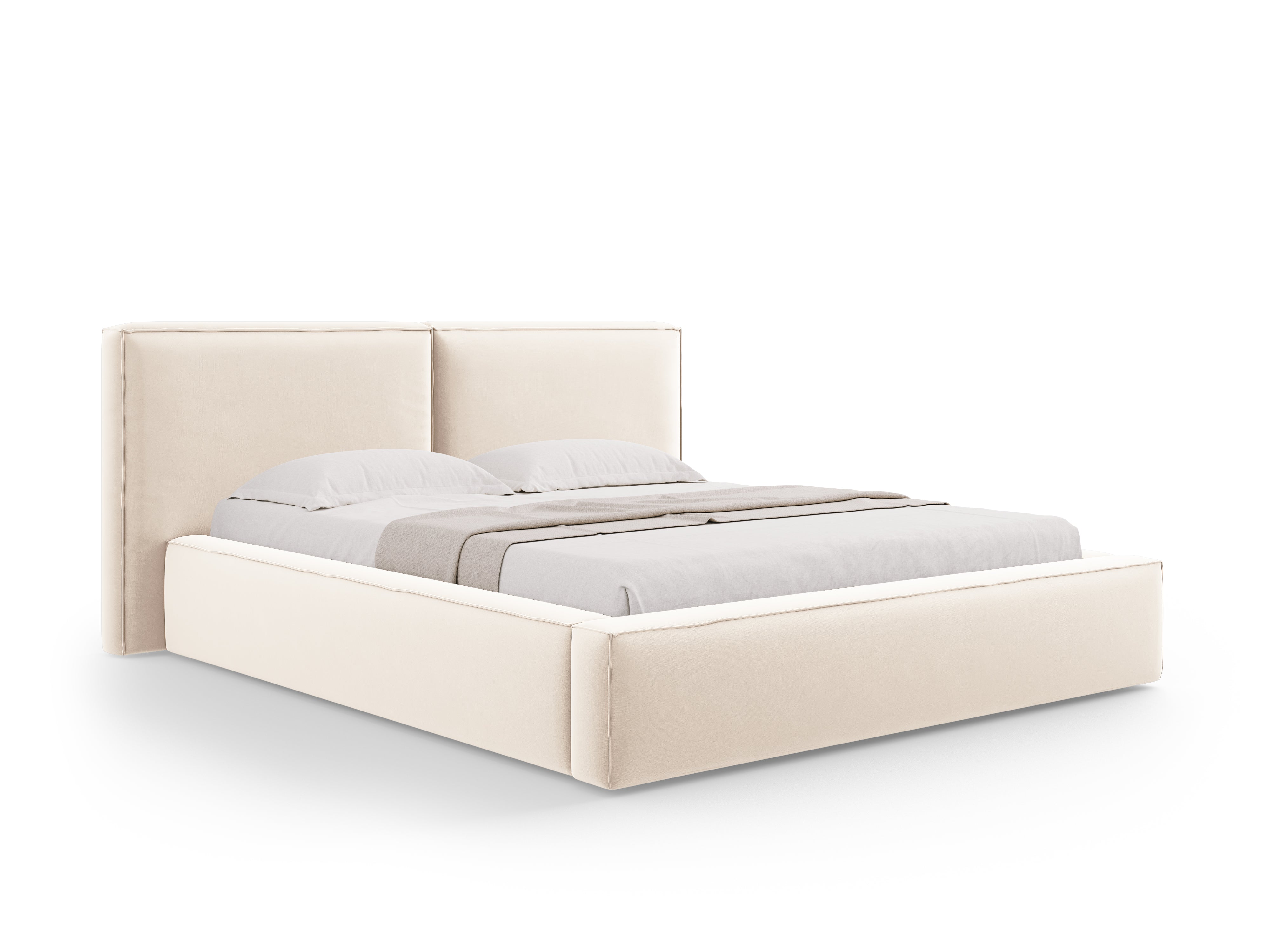 Jodie Bett mit Aufbewahrungsfach, Material: Samt