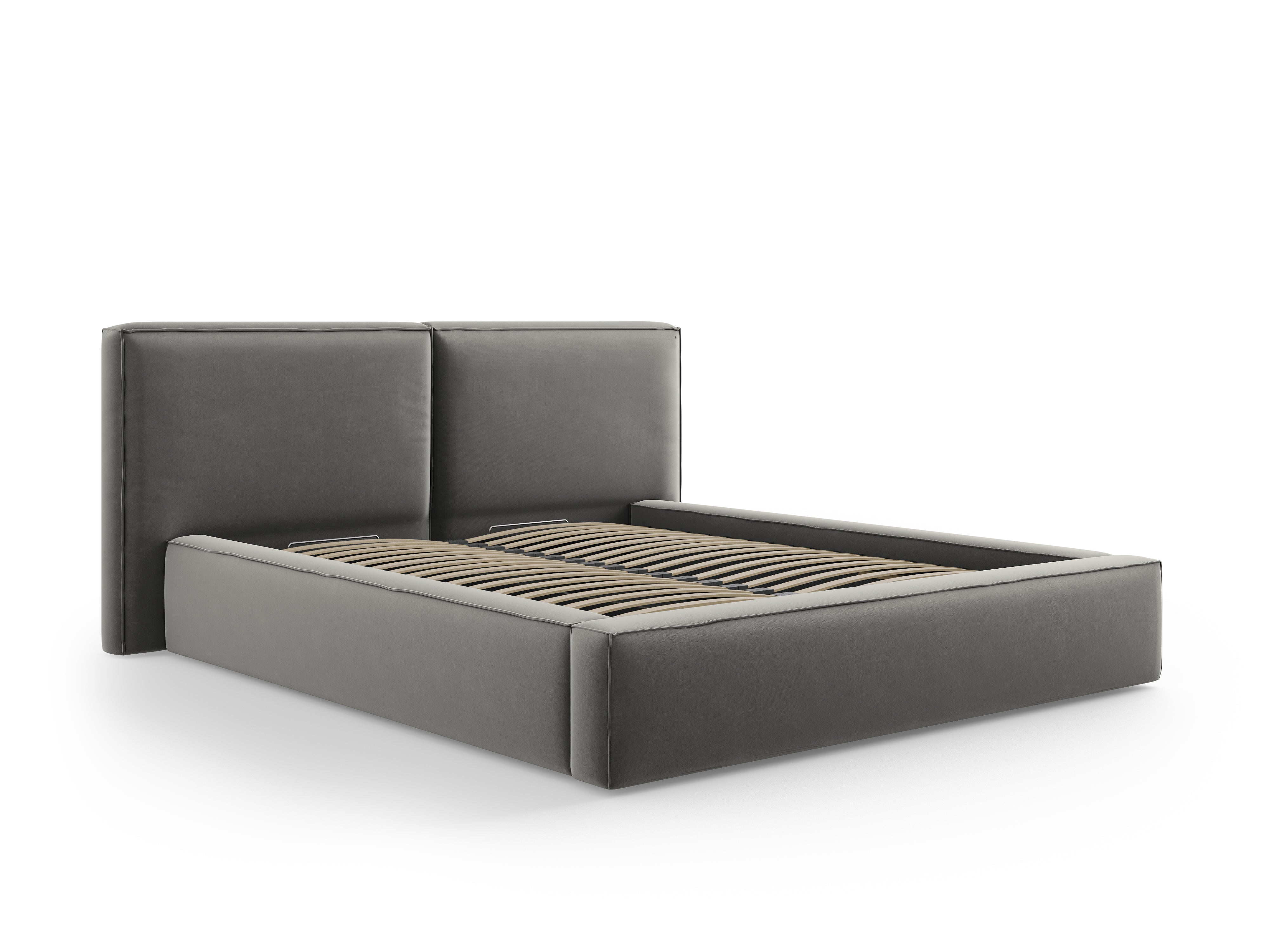 Jodie Bett mit Aufbewahrungsfach, Material: Samt