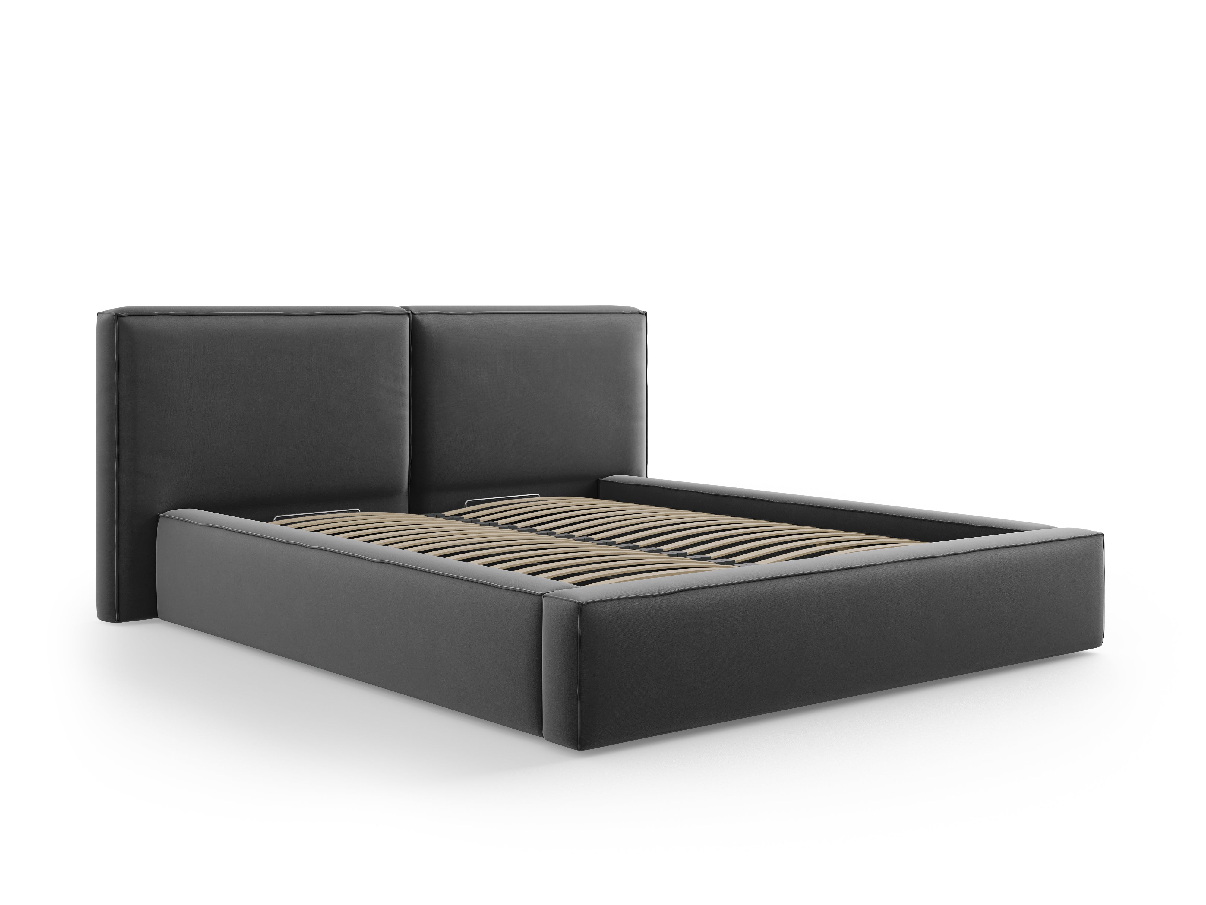 Jodie Bett mit Aufbewahrungsfach, Material: Samt