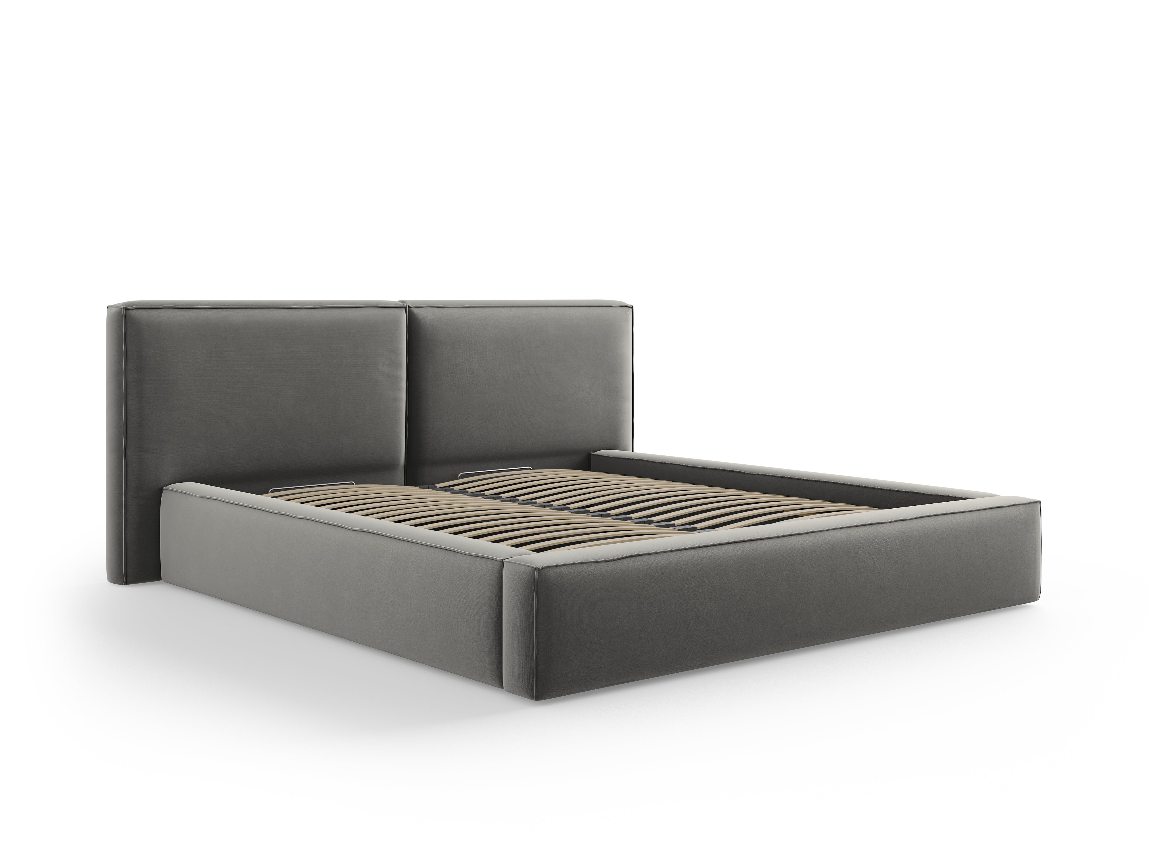 Jodie Bett mit Aufbewahrungsfach, Material: Samt