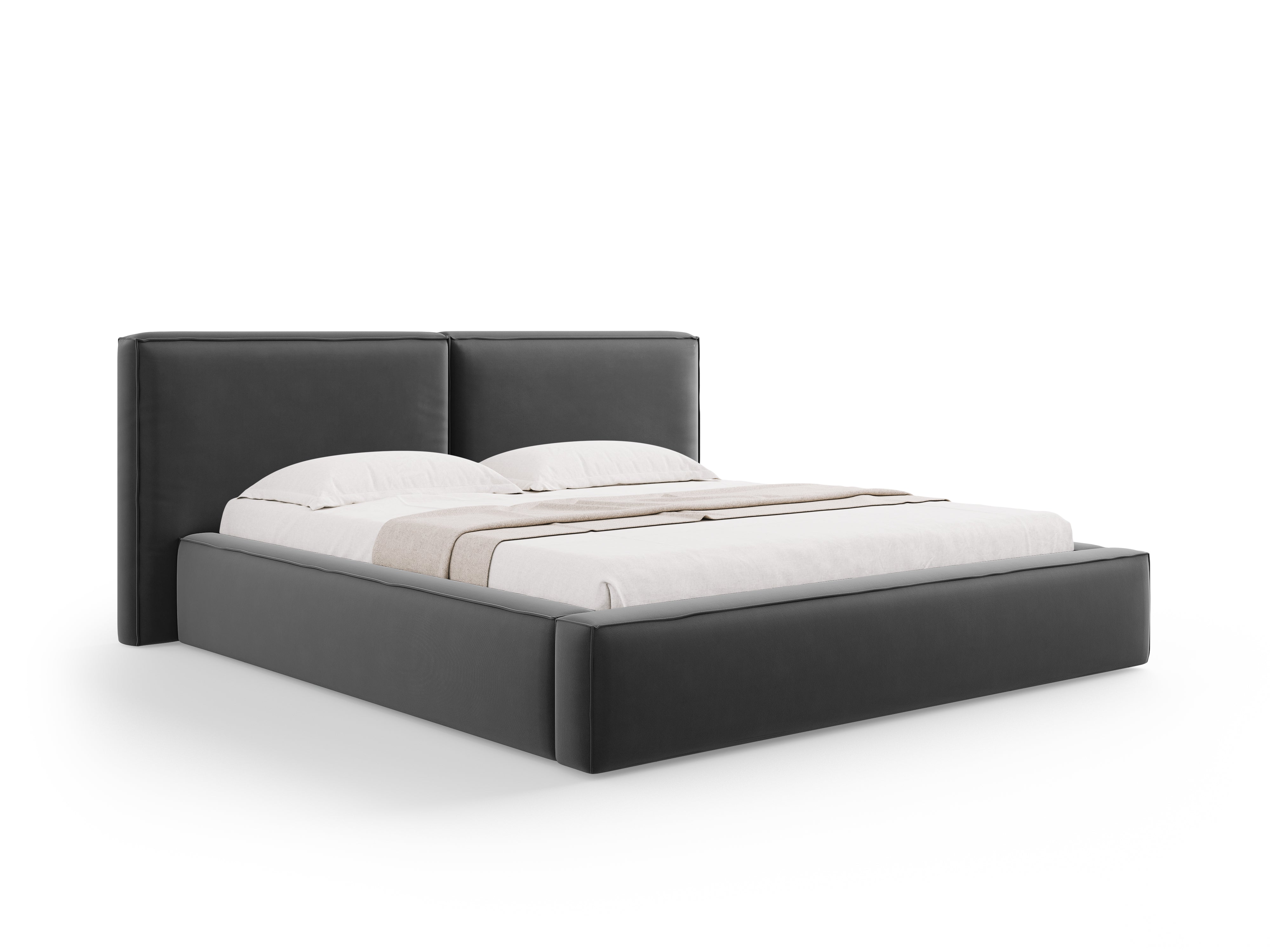 Jodie Bett mit Aufbewahrungsfach, Material: Samt