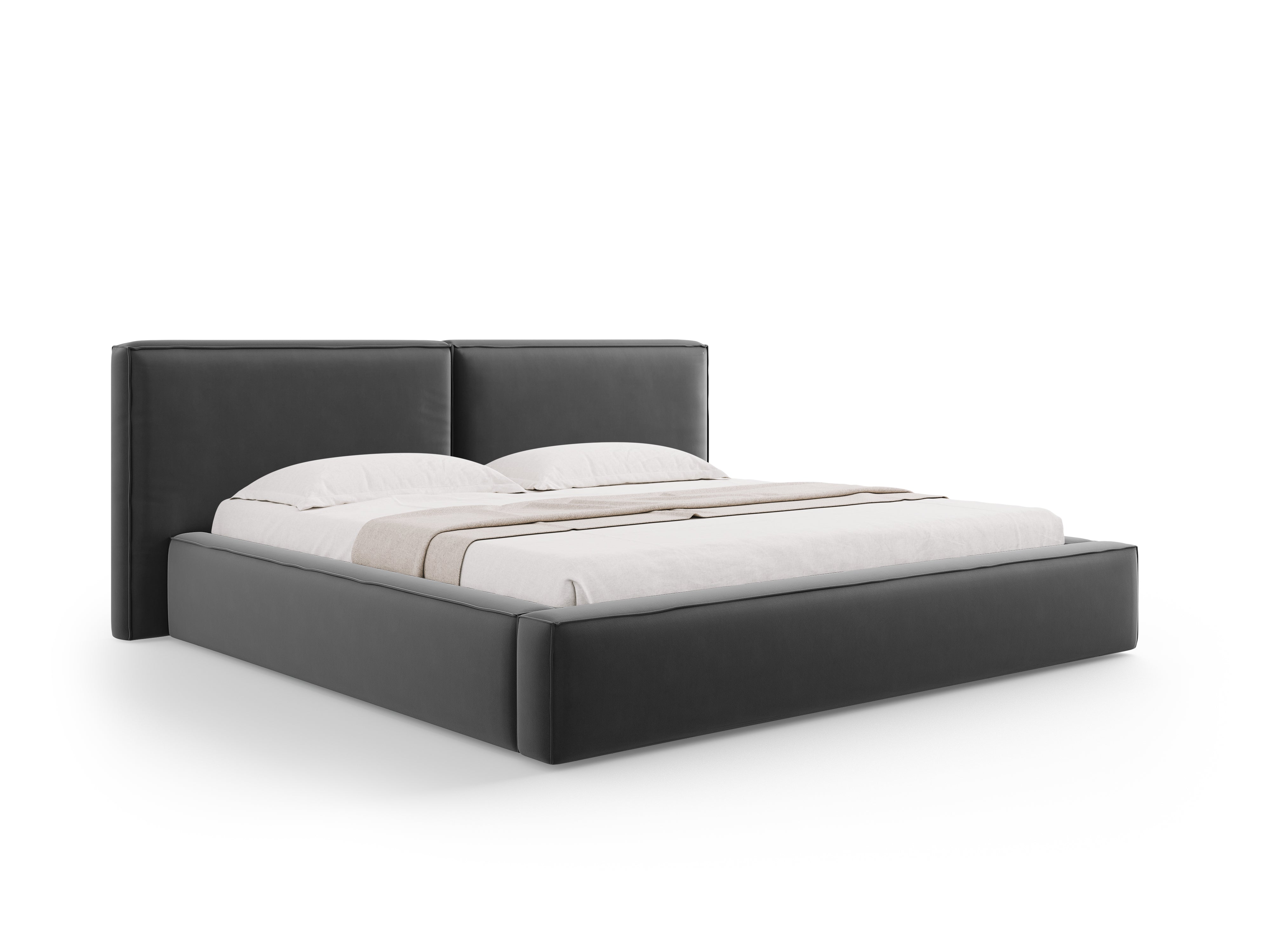 Jodie Bett mit Aufbewahrungsfach, Material: Samt