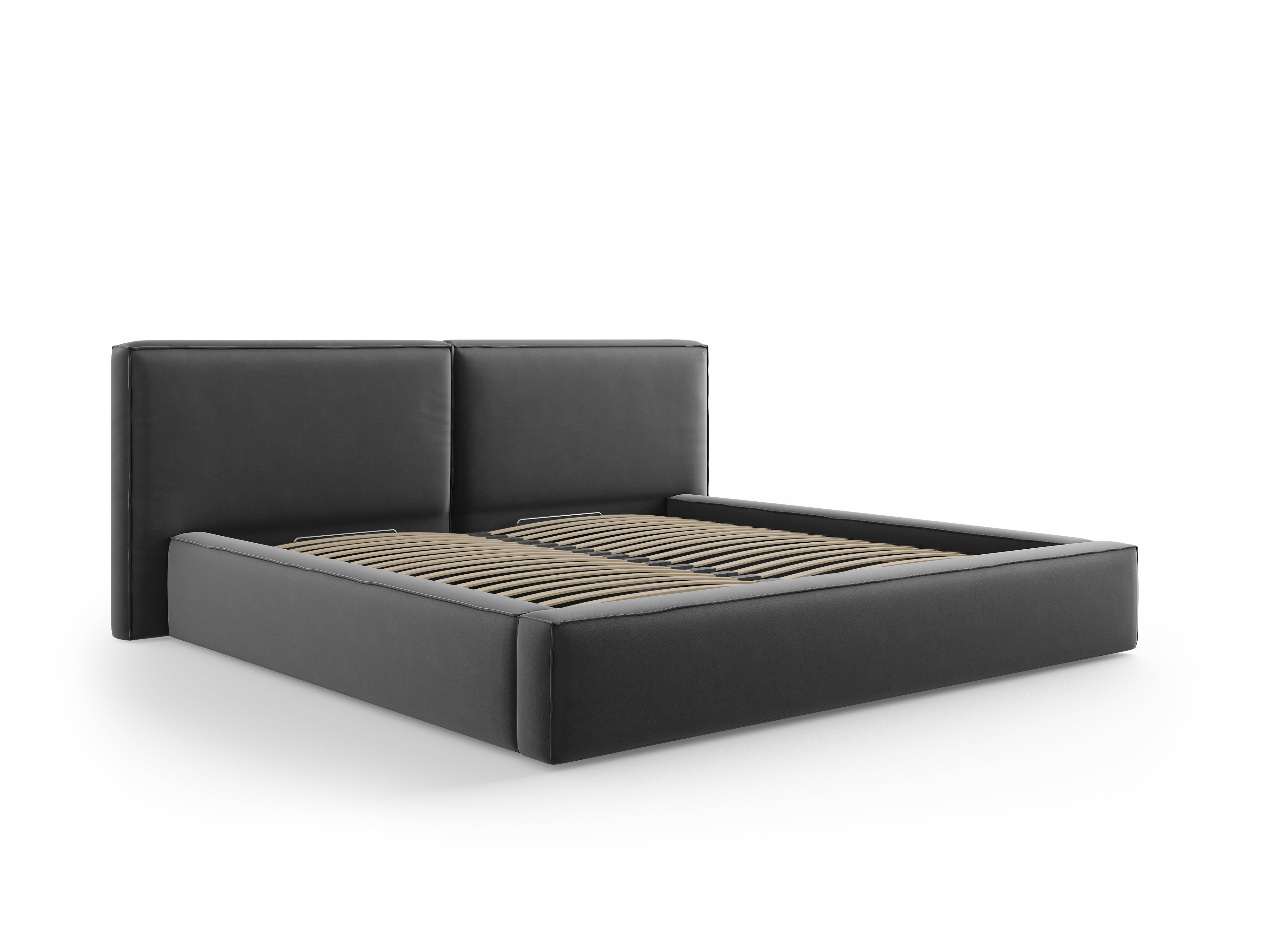 Jodie Bett mit Aufbewahrungsfach, Material: Samt