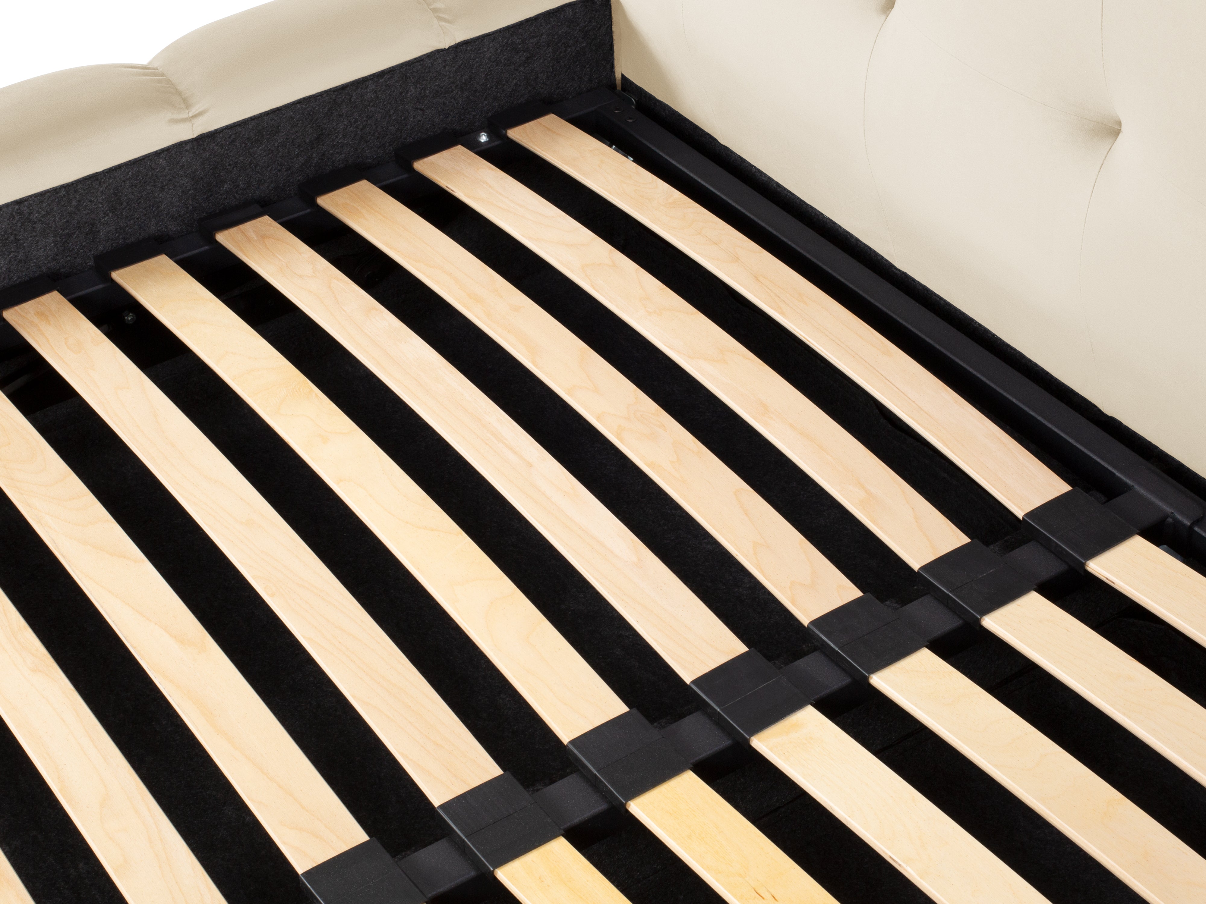 Mamaia Bettgestell mit doppeltem Kopfteil und Staufach