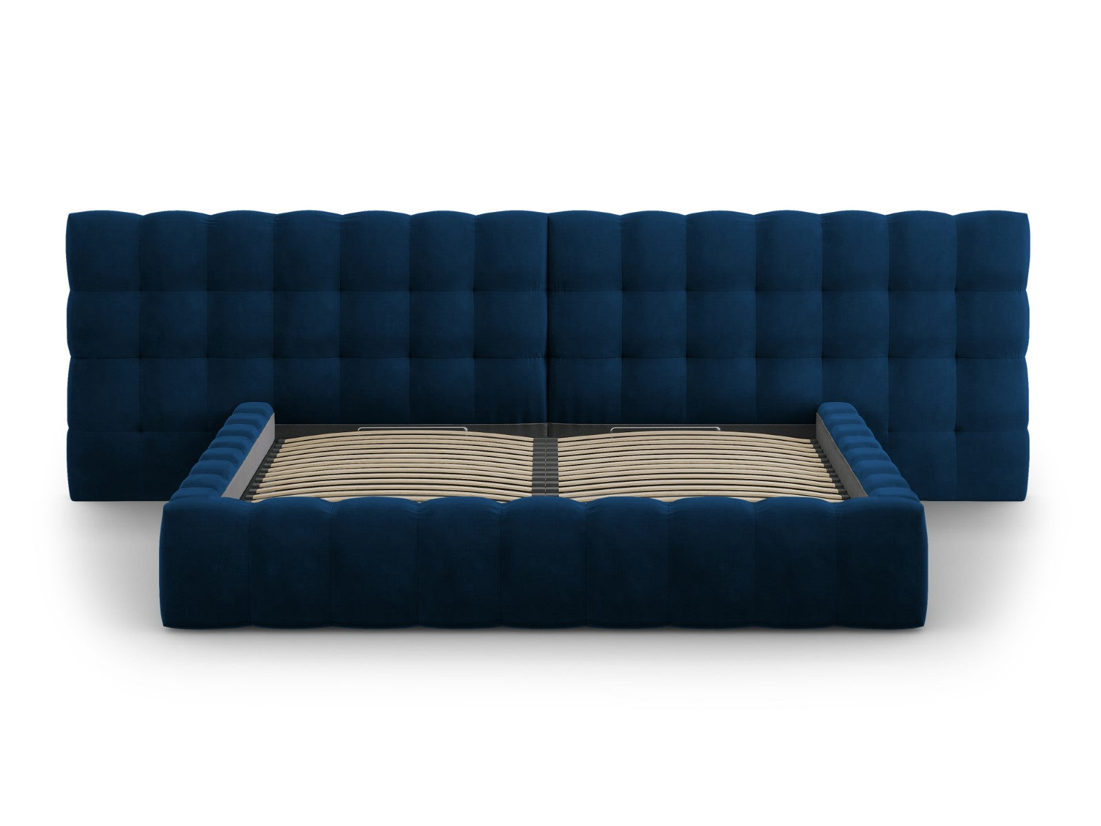 Mamaia Bettgestell mit doppeltem Kopfteil und Staufach